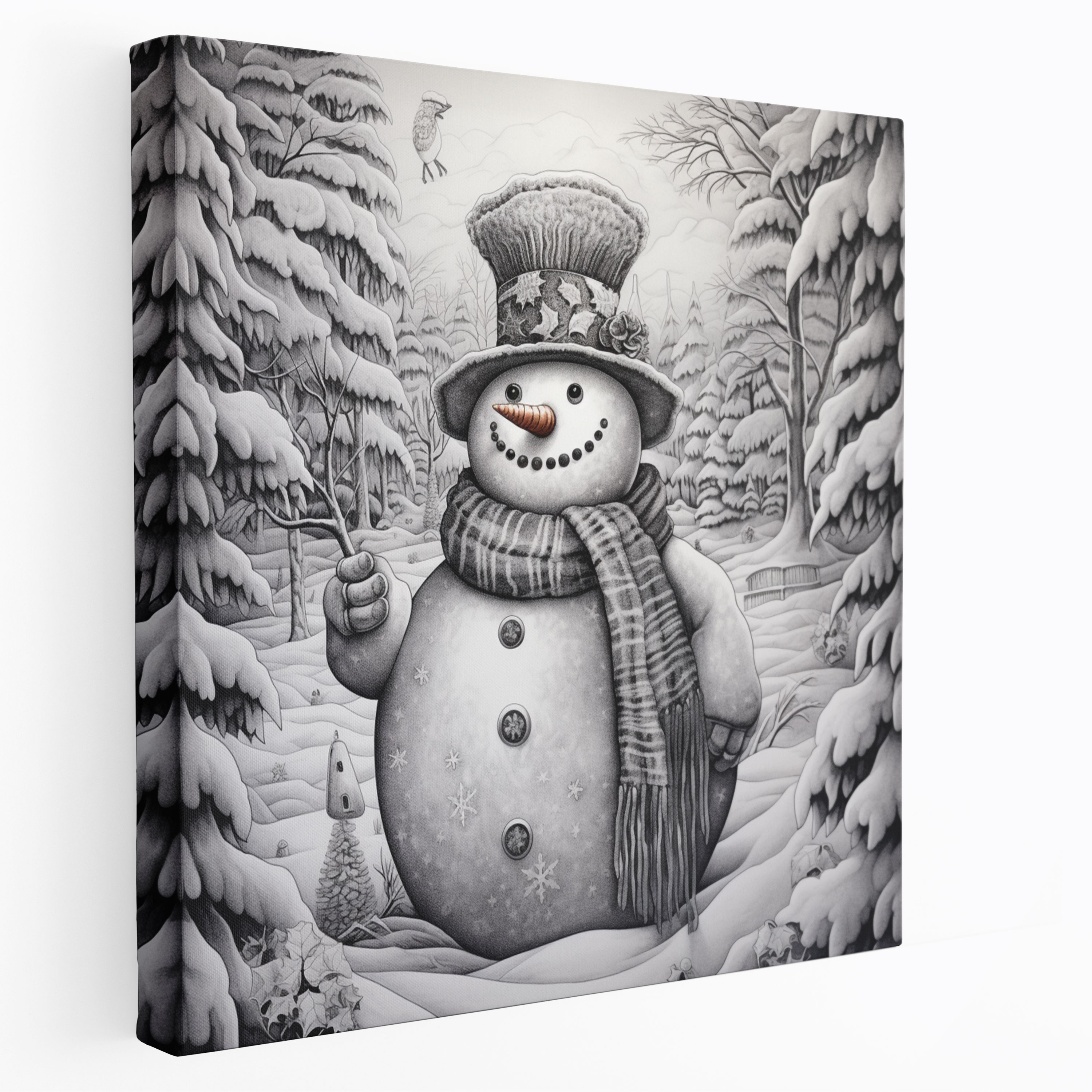 Realistic Snowman Canvas Print - Snowman, Canvas Print, Home Decoration, Wall Decoration