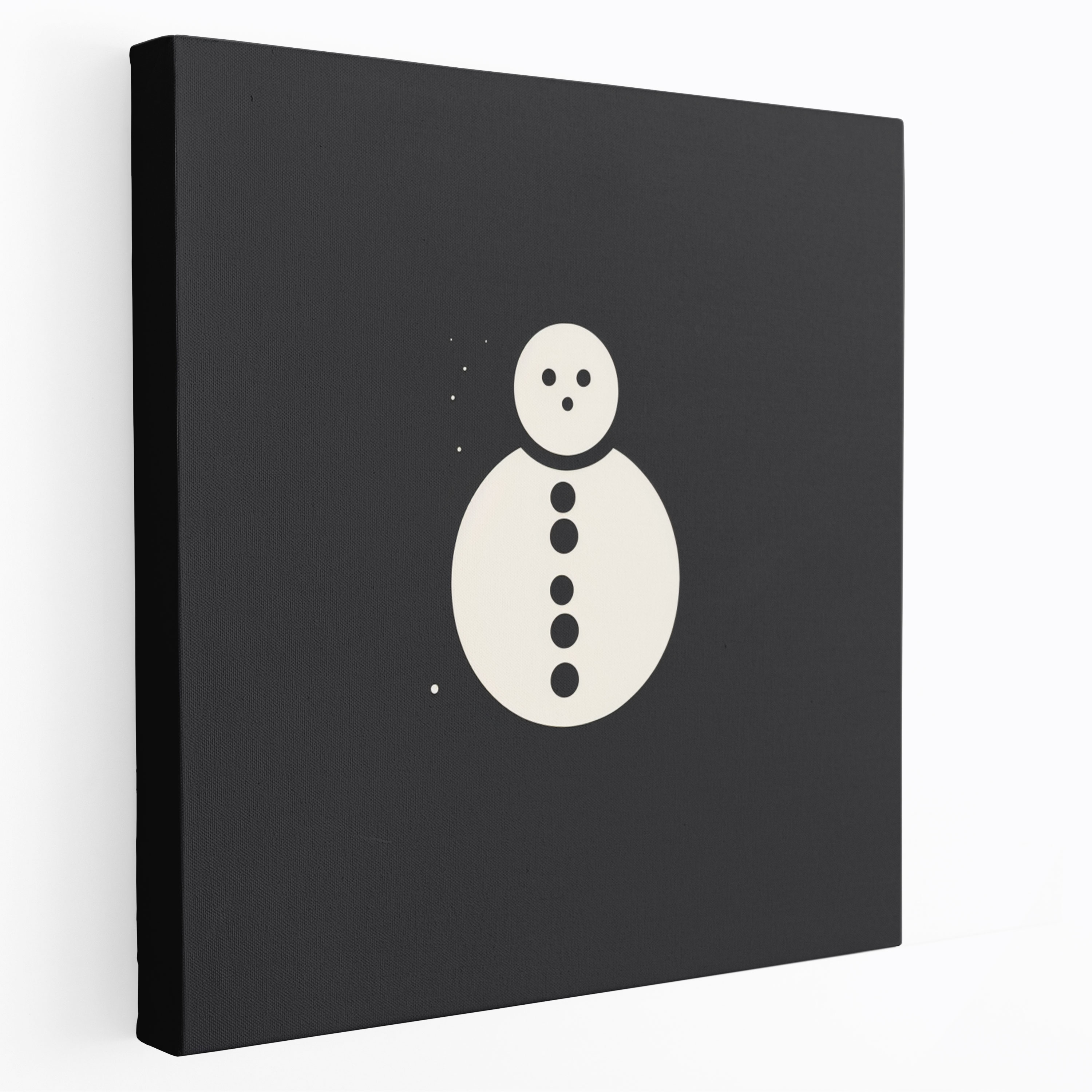 Minimal Snowman Wall Art - Snowman, Simple Elegant Silhouette, Wall Art, Canvas