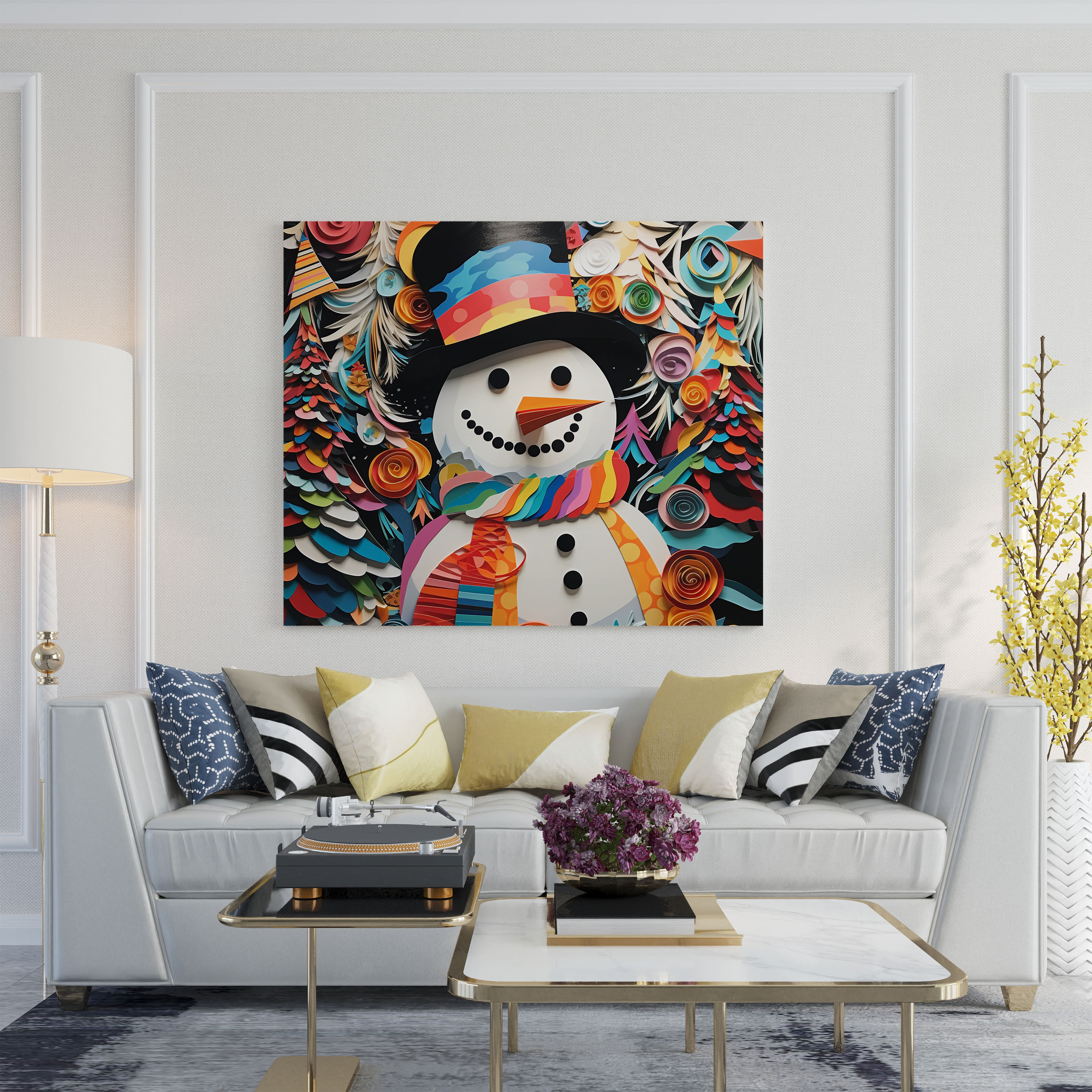 Quirky Snowman Collage Canvas Print - Snowman, Canvas, Snowman, Quirky Snowman