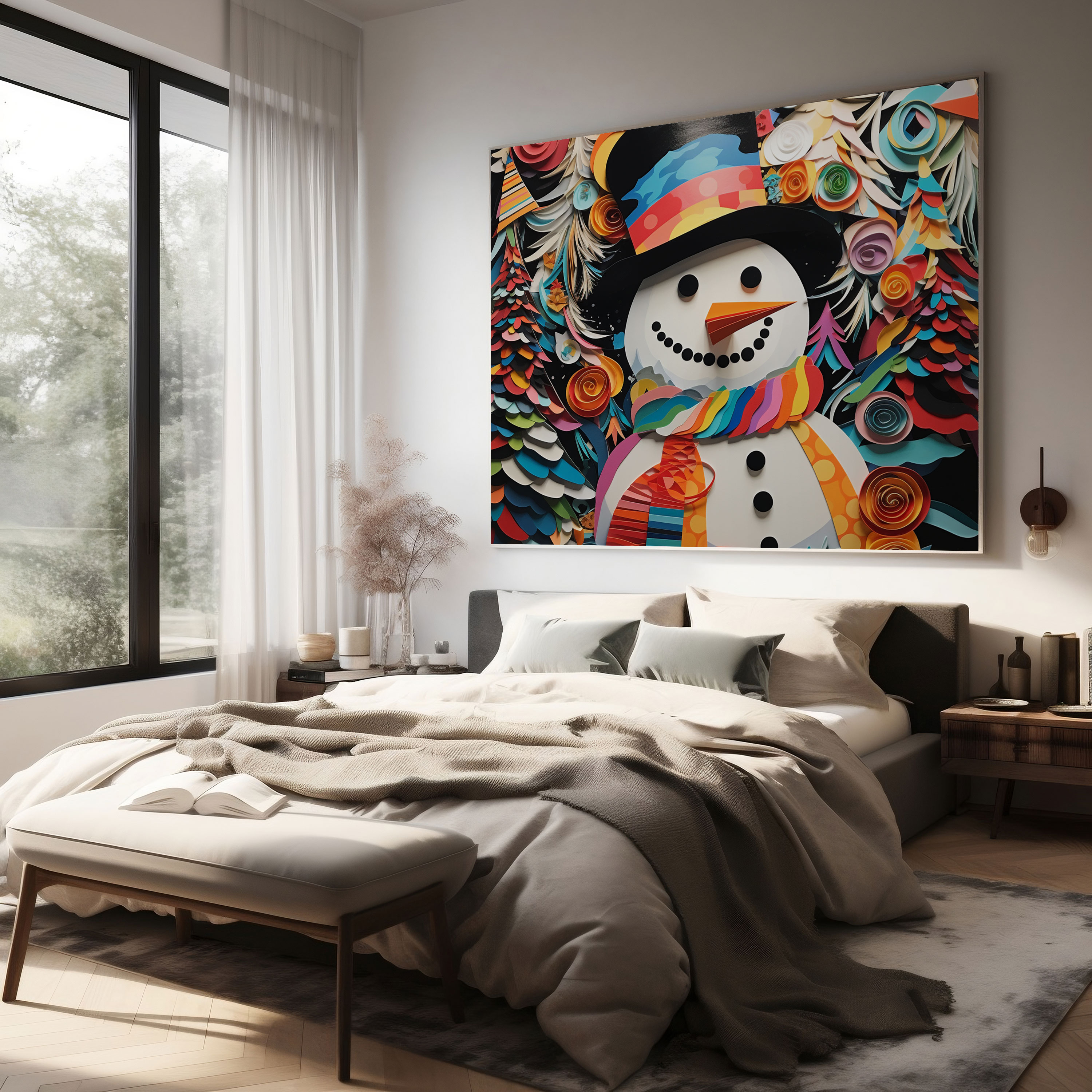 Quirky Snowman Collage Canvas Print - Snowman, Canvas, Snowman, Quirky Snowman