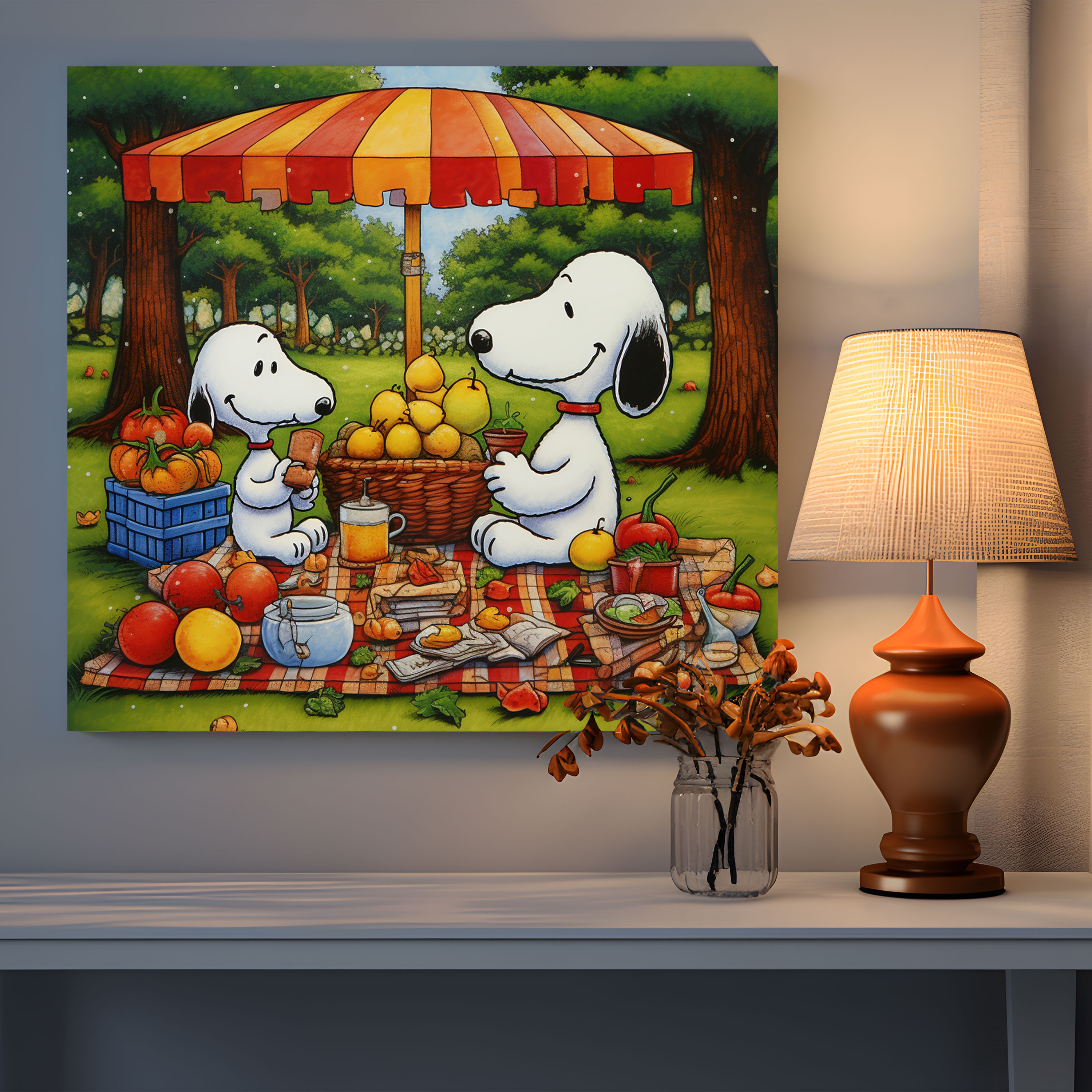 Snoopy Cartoon Canvas Print - Snoopy, Snoopy Canvas Print, Snoopy Wall Art, Home Decoration
