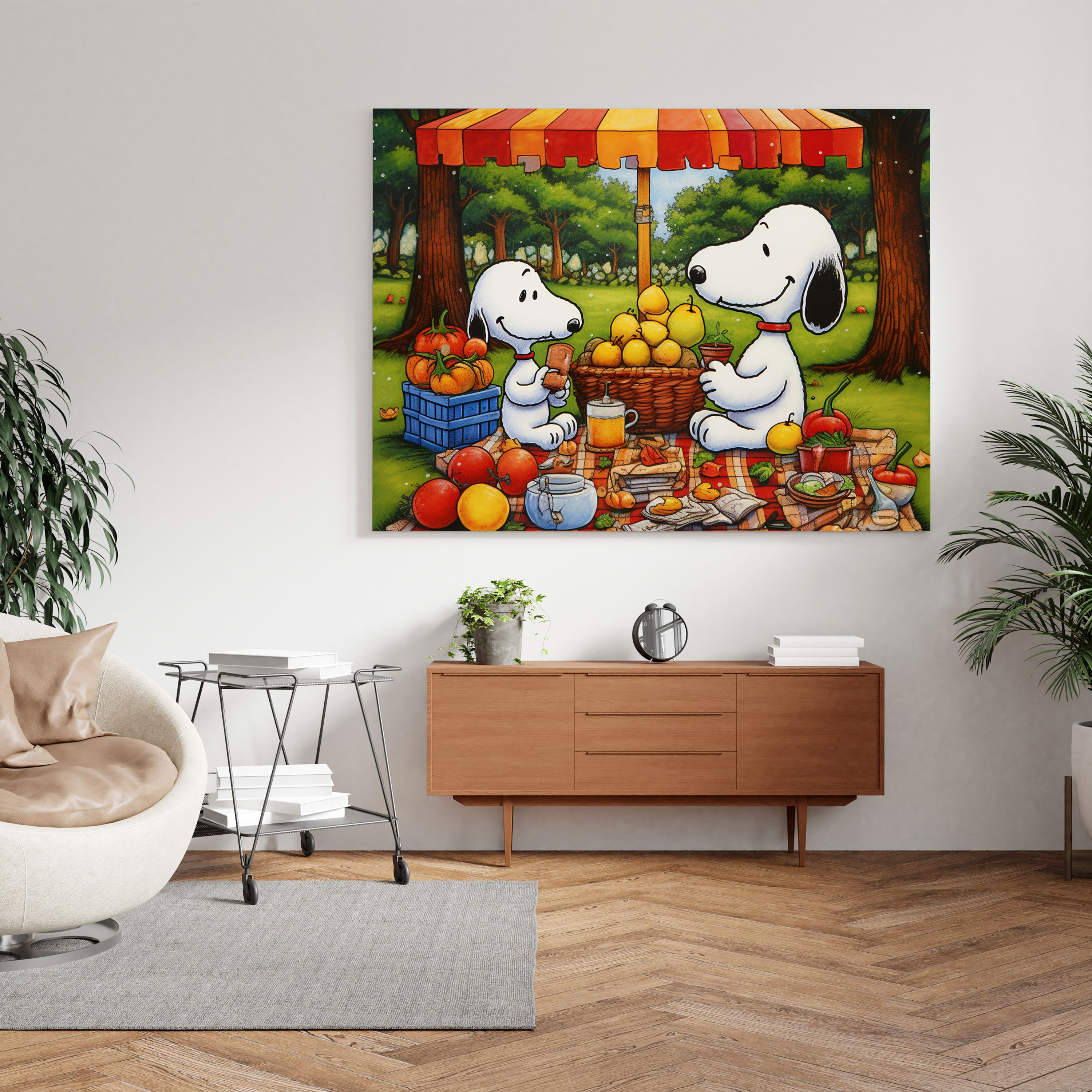 Snoopy Cartoon Canvas Print - Snoopy, Snoopy Canvas Print, Snoopy Wall Art, Home Decoration