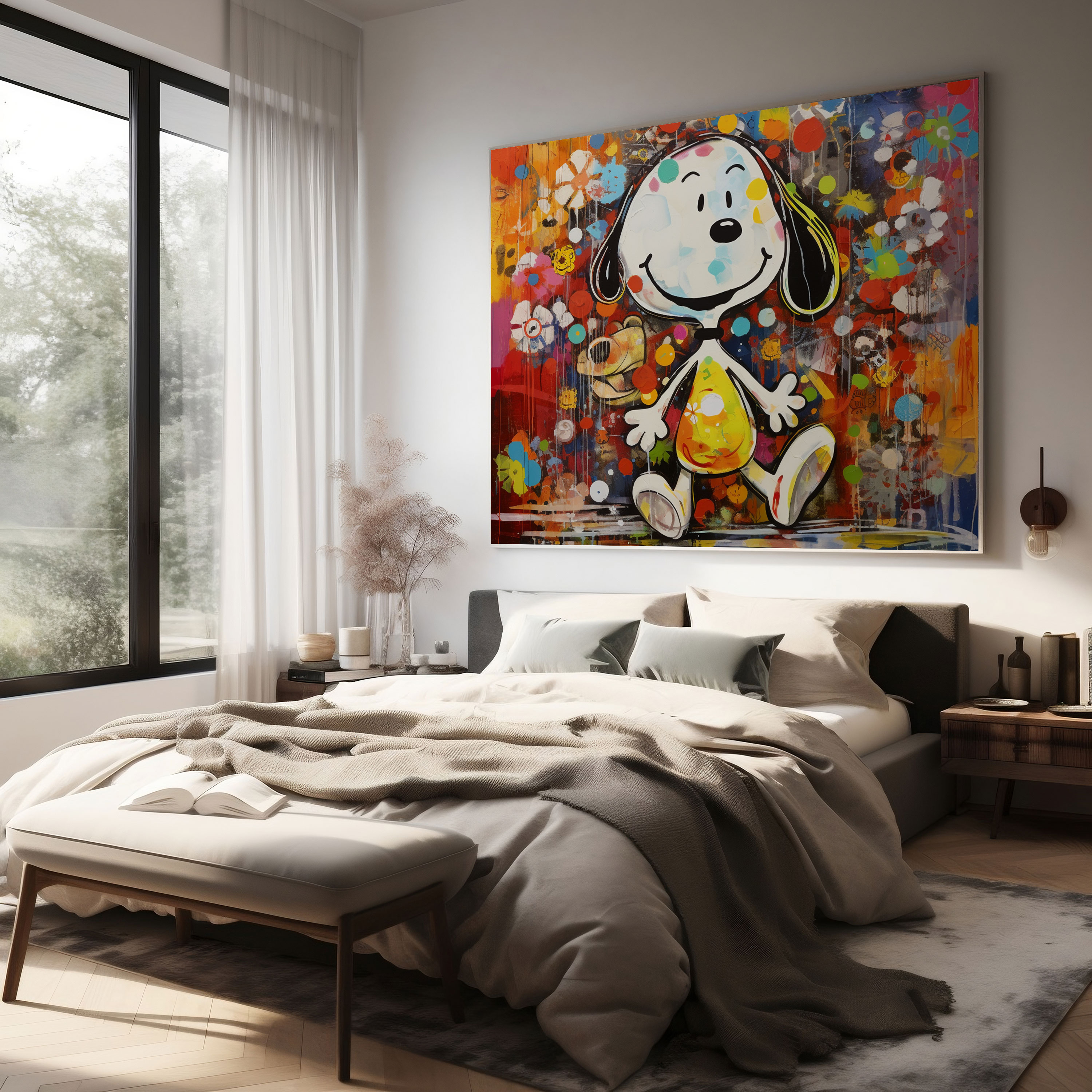 Snoopy Pop Art Canvas Print - Snoopy, Home Decoration, Canvas Wall Art, Snoopy Wall Art