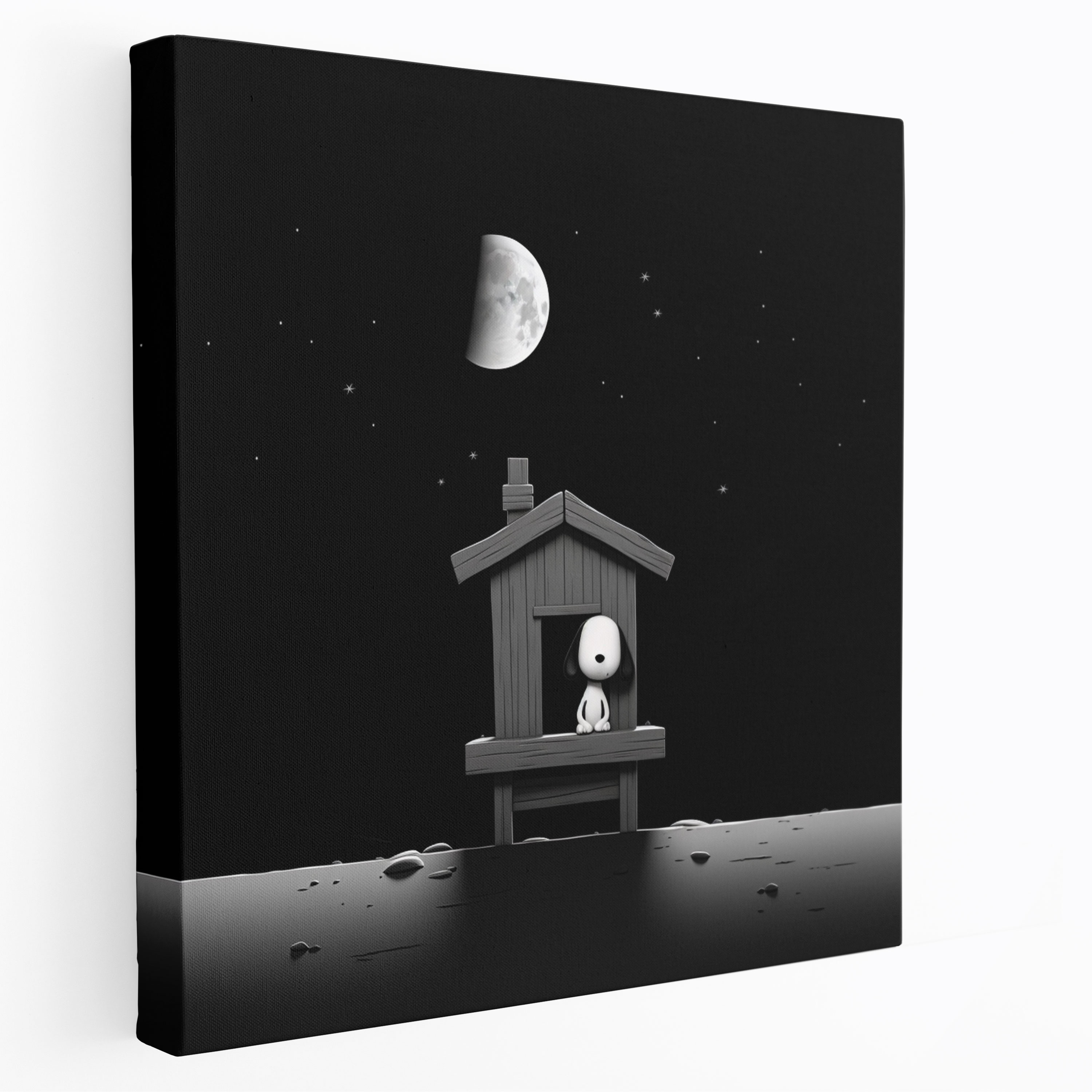 Snoopy Minimalist Canvas Print - Snoopy, Serene Atmosphere, Snoopy Canvas Print, Home Decoration
