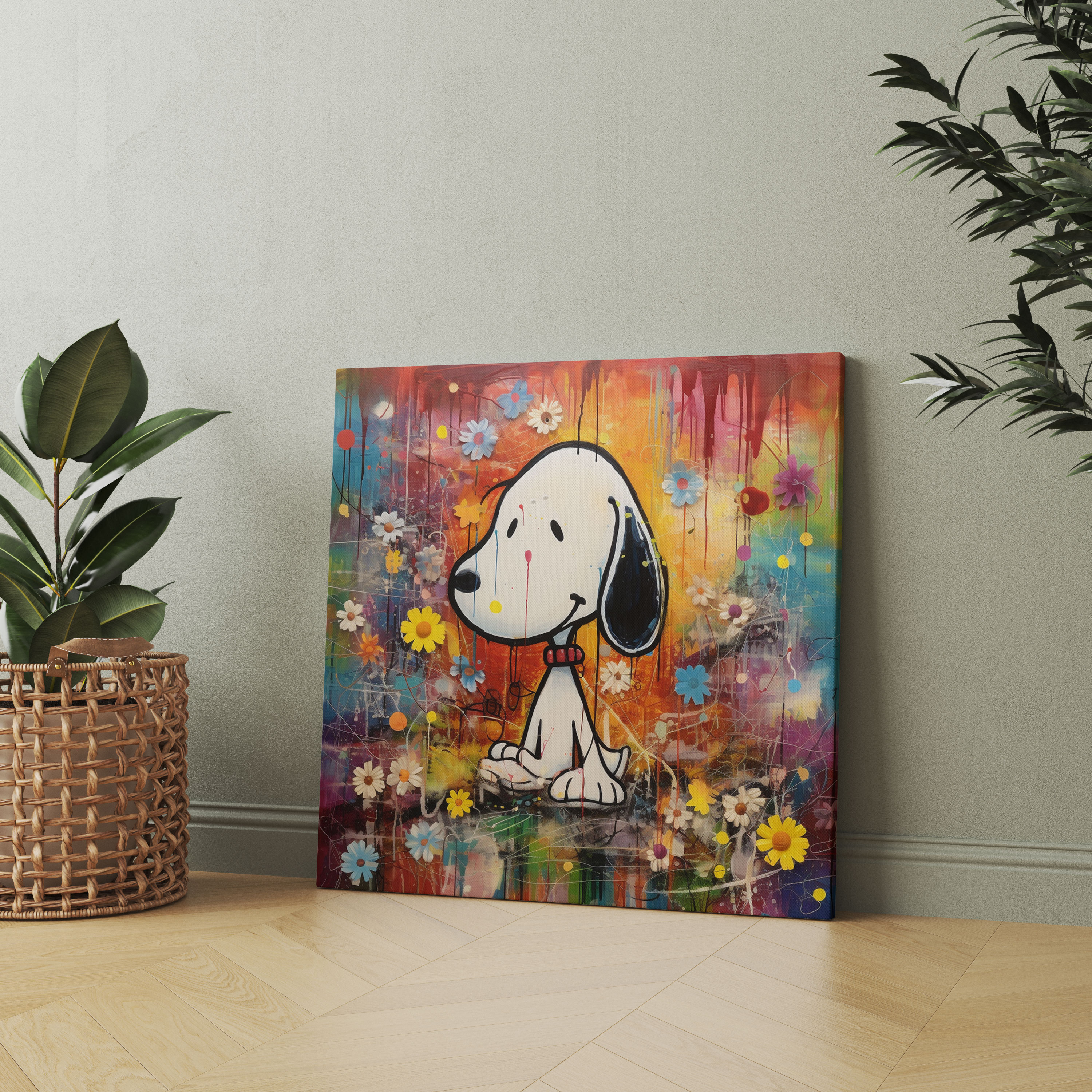 Snoopy Abstract Canvas Print - Snoopy, Home Decoration, Canvas, Snoopy Canvas Print