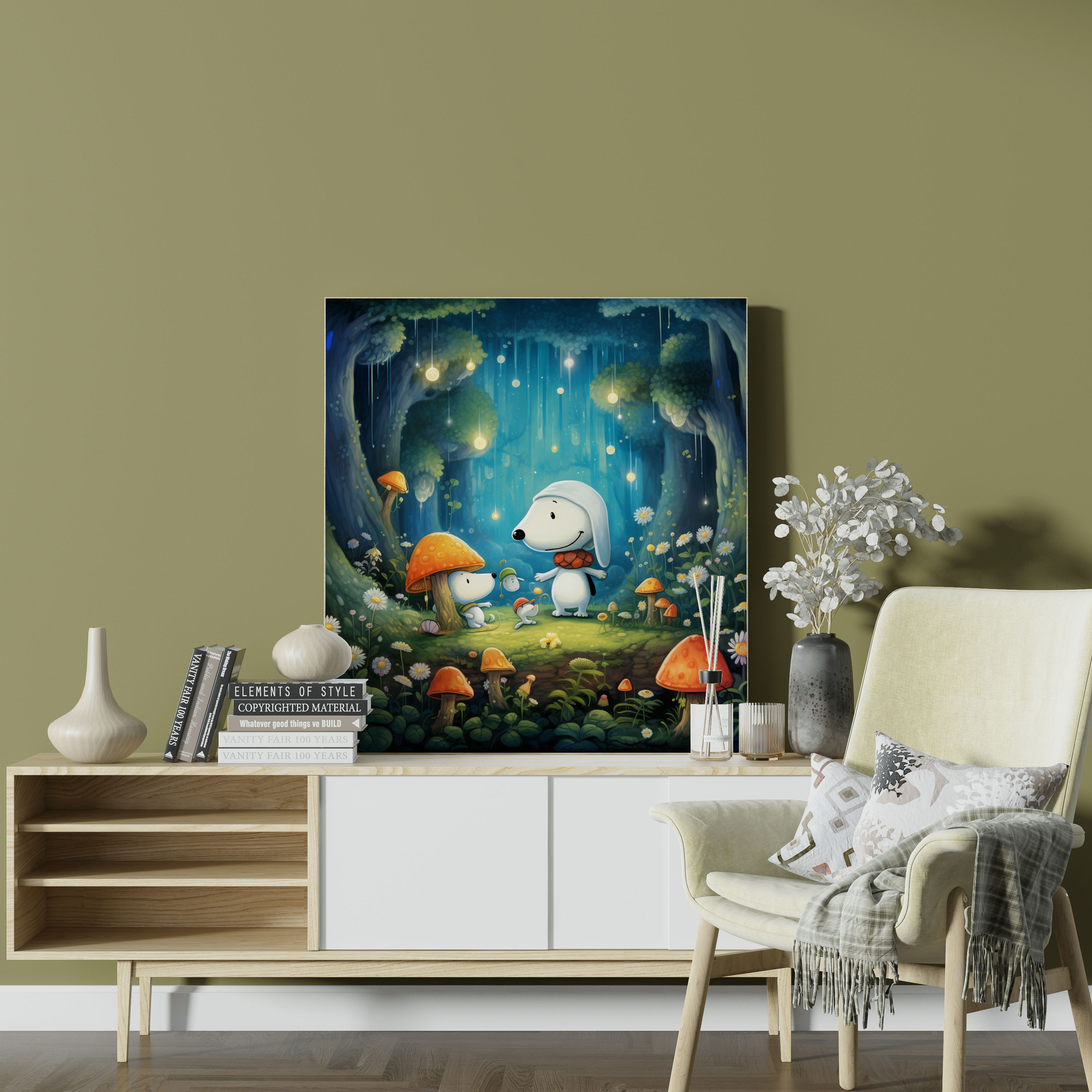 Snoopy Whimsical Canvas Print - Snoopy, Snoopy Wall Decoration, Home Decoration, Snoopy Wall Art