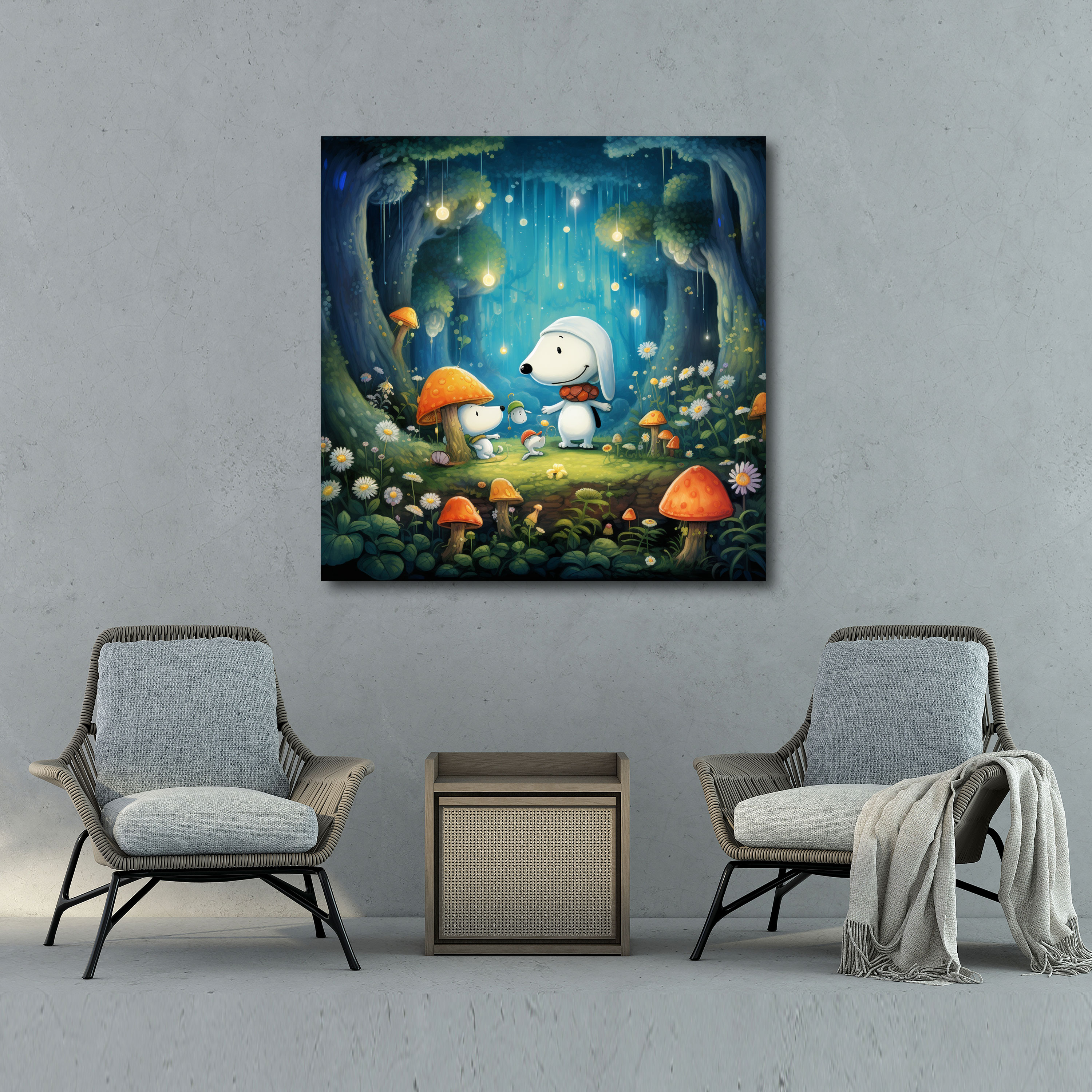 Snoopy Whimsical Canvas Print - Snoopy, Snoopy Wall Decoration, Home Decoration, Snoopy Wall Art