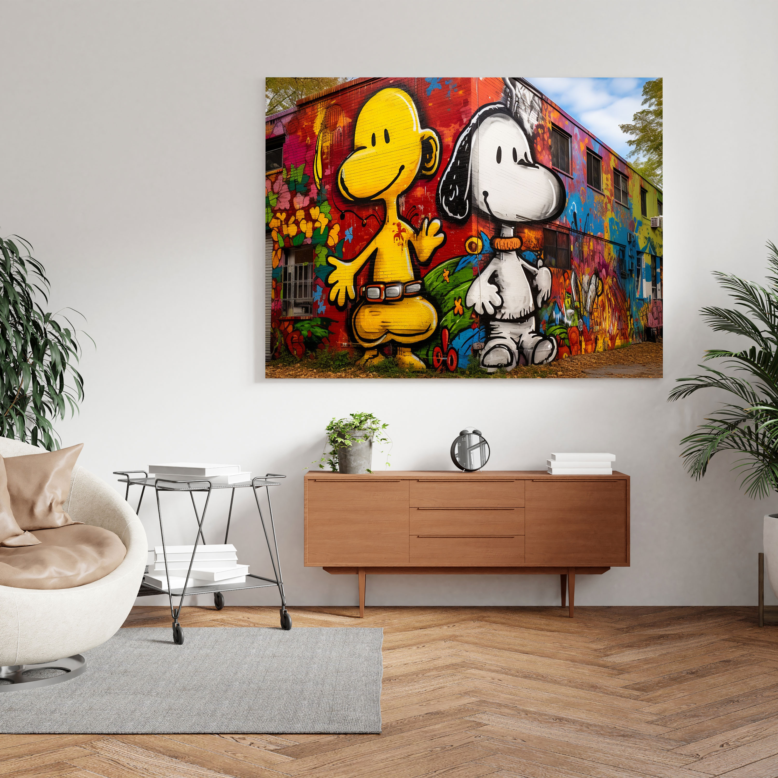Snoopy Street Art Canvas Print - Snoopy, Snoopy Wall Art, Snoopy Canvas Print, Snoopy Wall Decoration