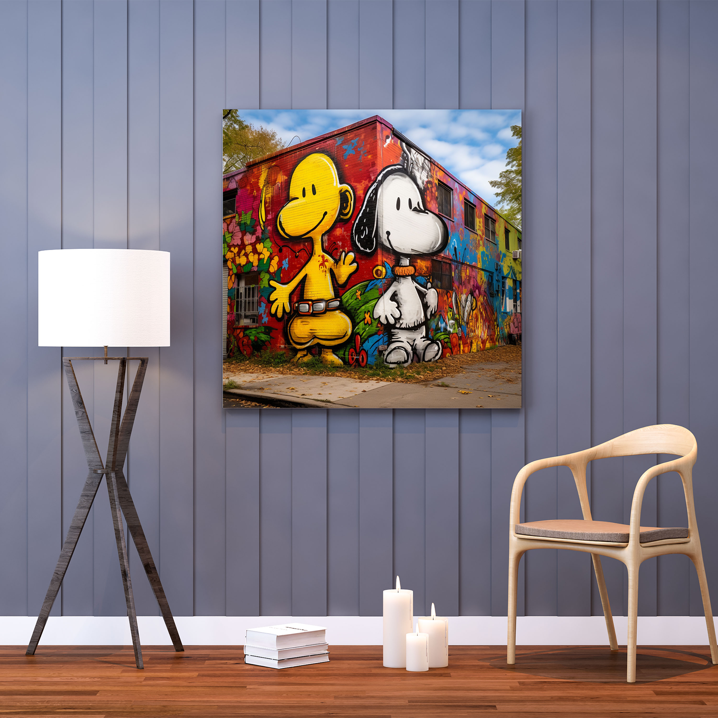 Snoopy Street Art Canvas Print - Snoopy, Snoopy Wall Art, Snoopy Canvas Print, Snoopy Wall Decoration