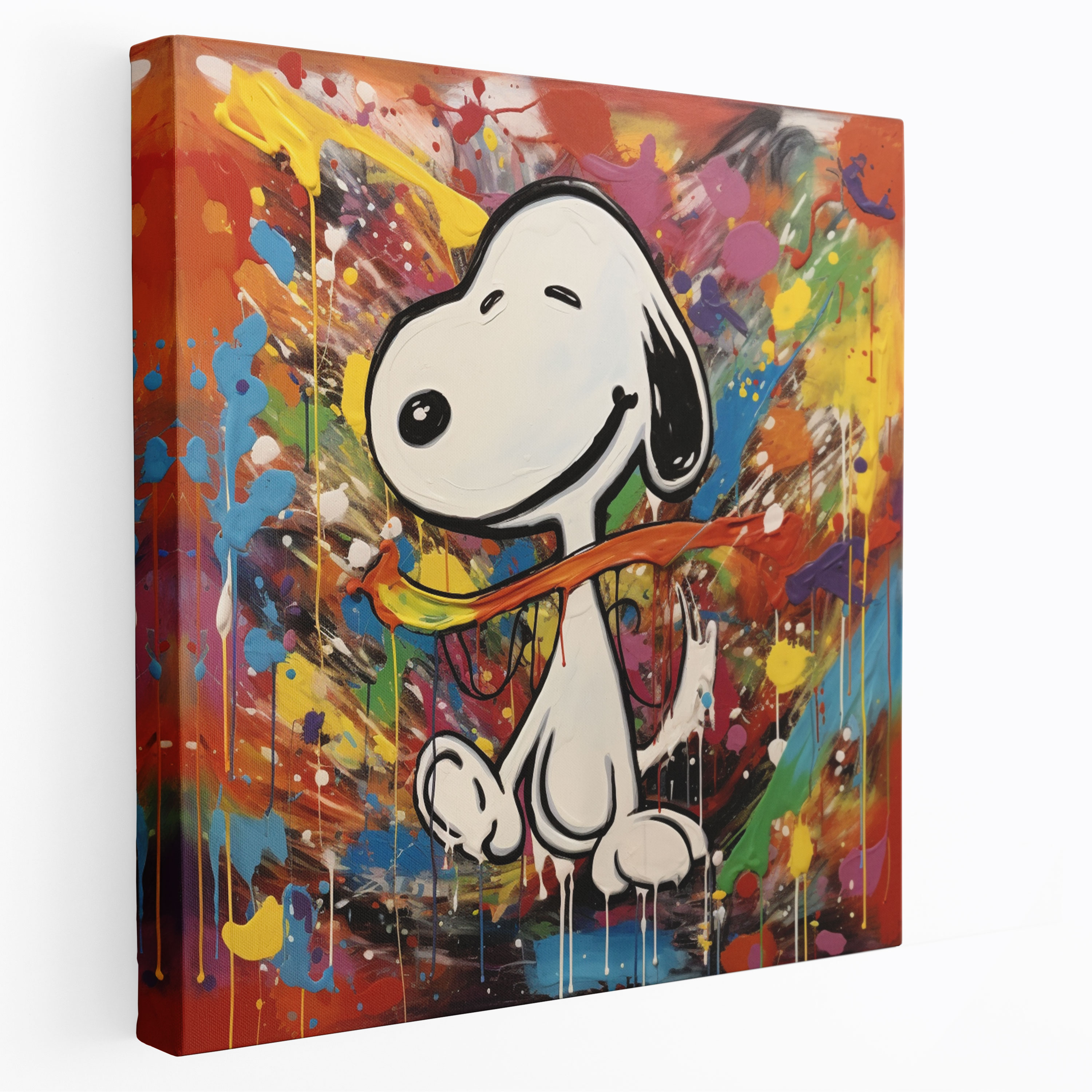 Abstract Snoopy Canvas Print - Modern Wall Art - Snoopy, Fluid Brush Strokes, Home Decoration, Snoopy