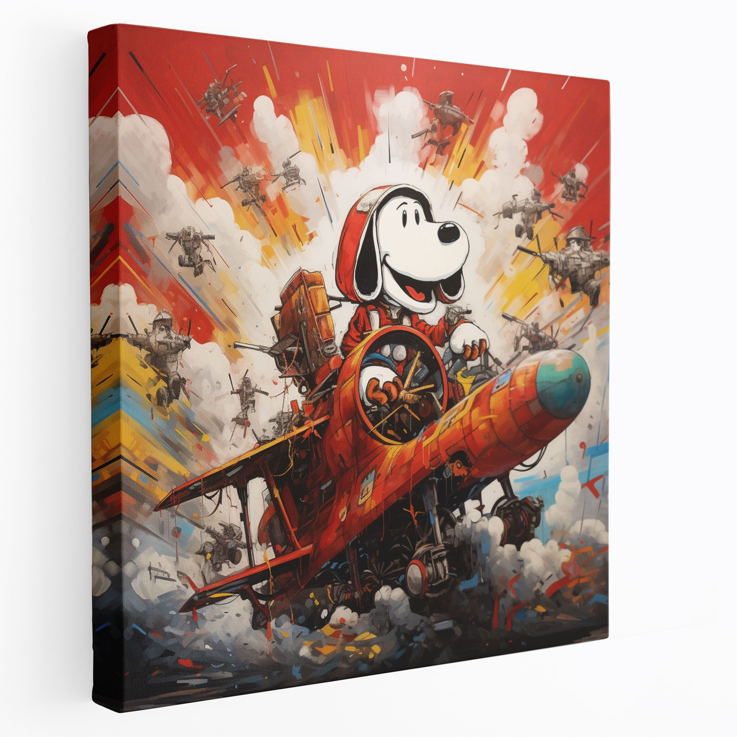 Snoopy Graffiti Wall Art - Street Art Canvas Print - Snoopy, Canvas, Action-Packed, Energetic