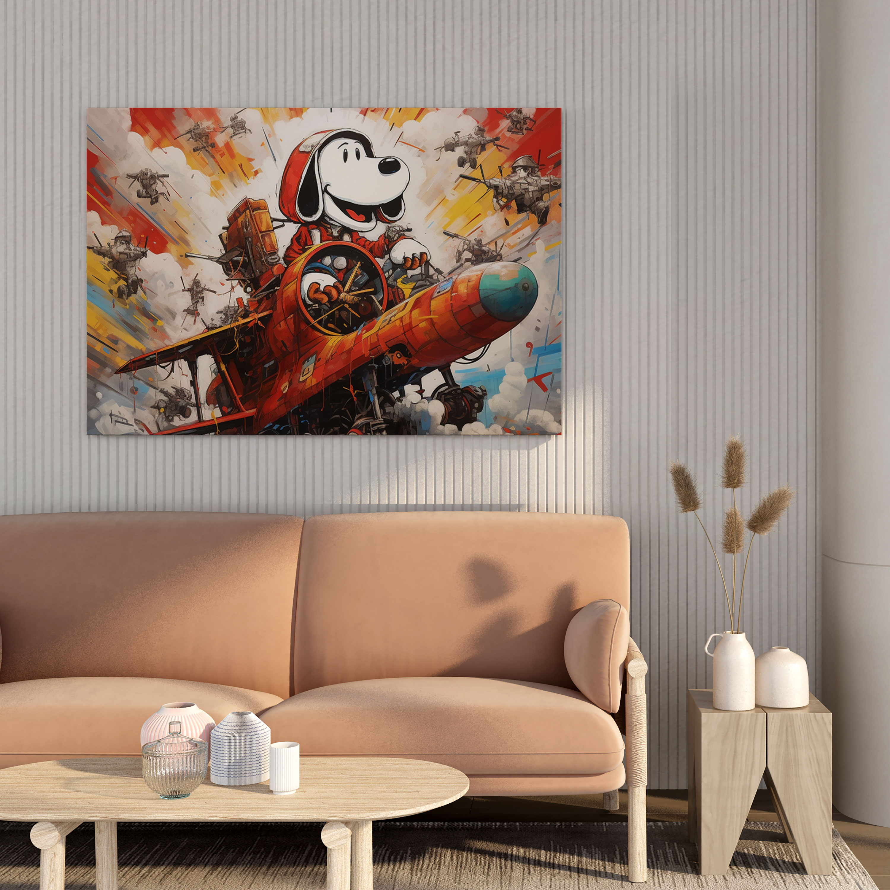 Snoopy Graffiti Wall Art - Street Art Canvas Print - Snoopy, Canvas, Action-Packed, Energetic