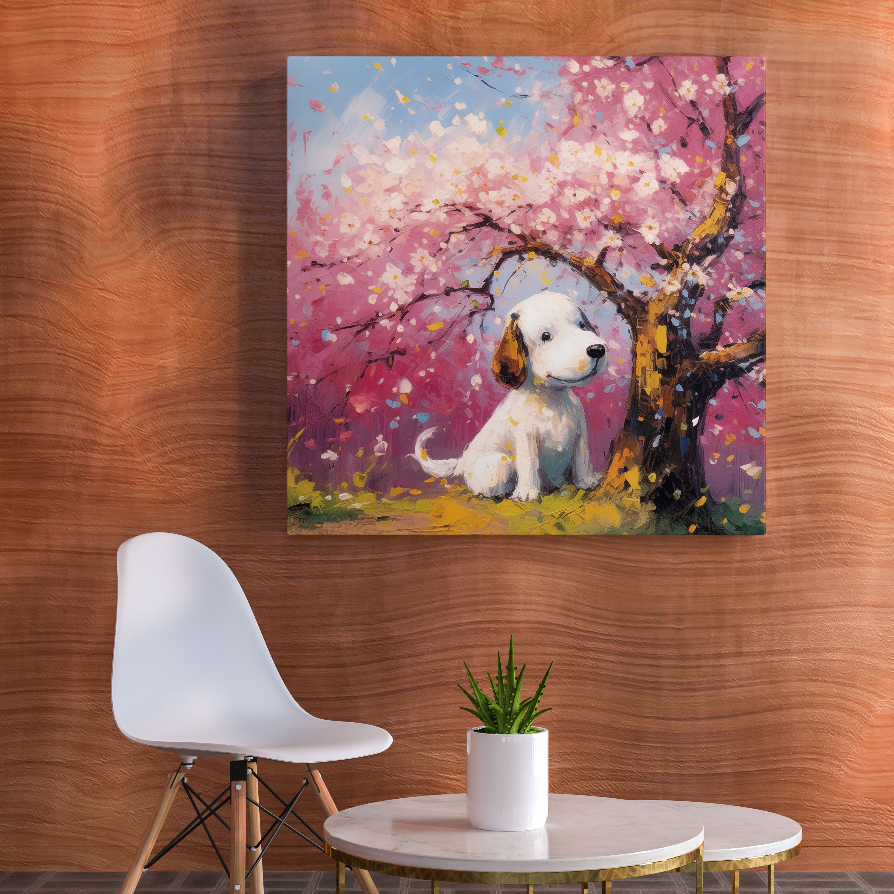 Snoopy Cherry Blossom Canvas Print - Impressionist Wall Art - Snoopy, Snoopy, Serenity, Canvas Print