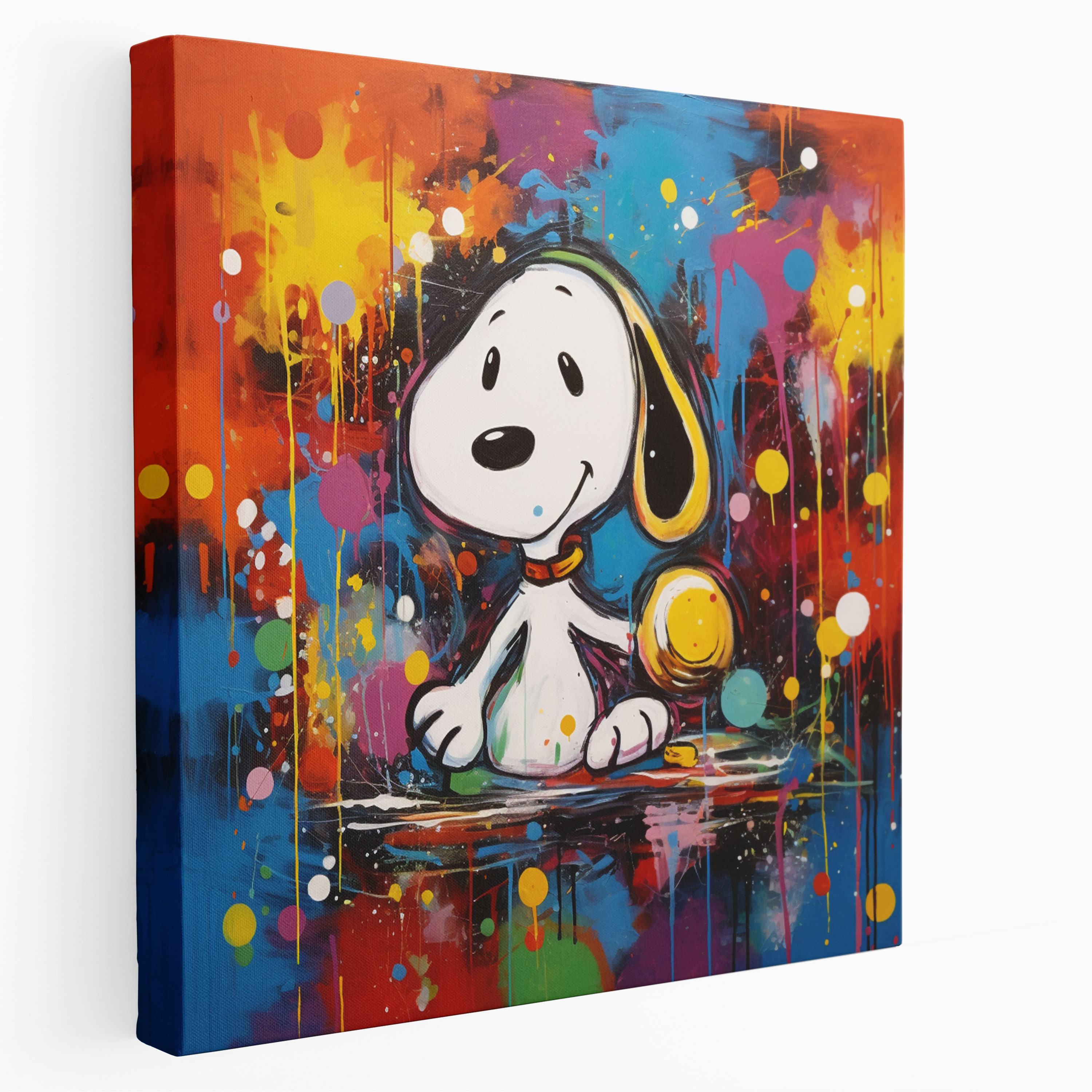 Snoopy Canvas Print - Snoopy, Vibrant Colored Background, Wall Art, Artistic