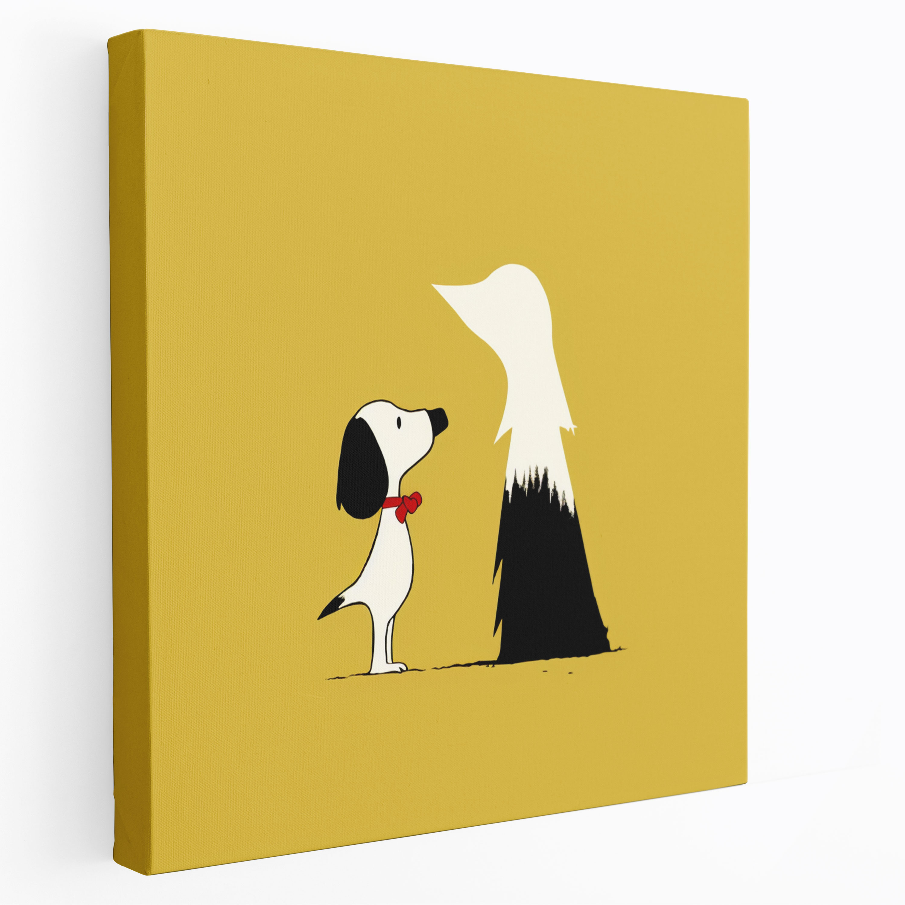 Snoopy Wall Art - Snoopy, Snoopy, Monochrome Background, Minimalist Silhouette