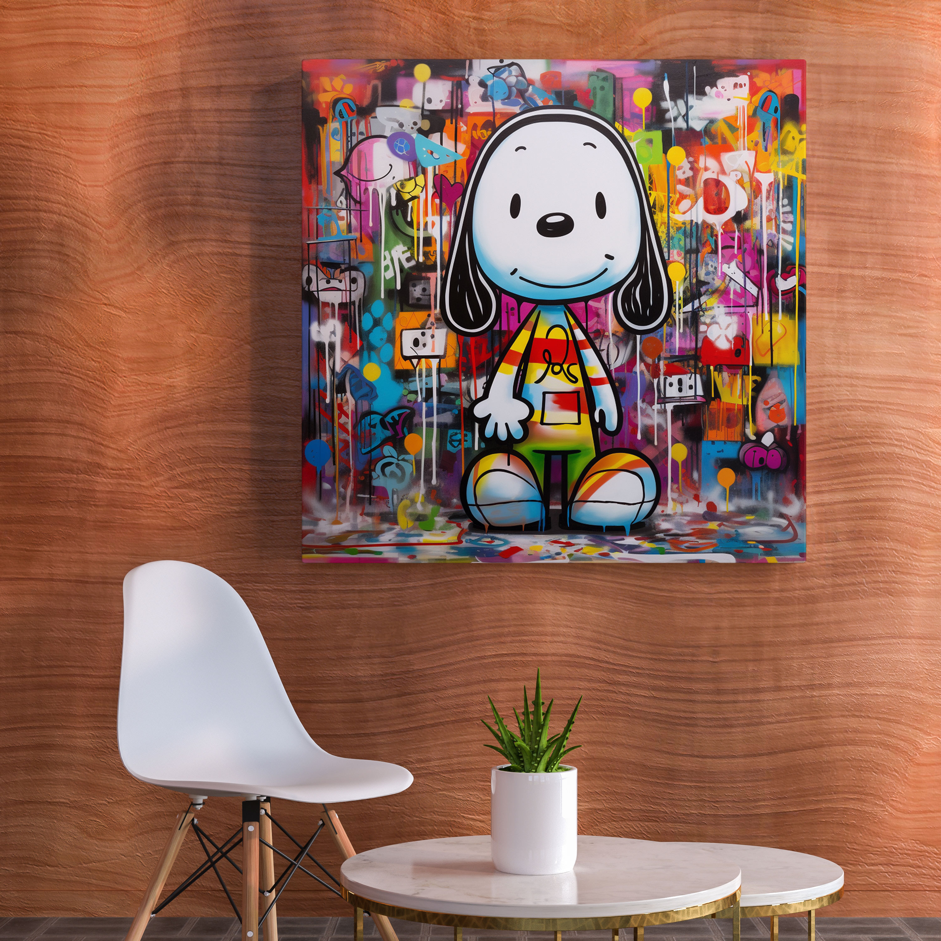 Snoopy Duvar Sanatı - Kanvas Tablo Ev Dekorasyonu Şehir