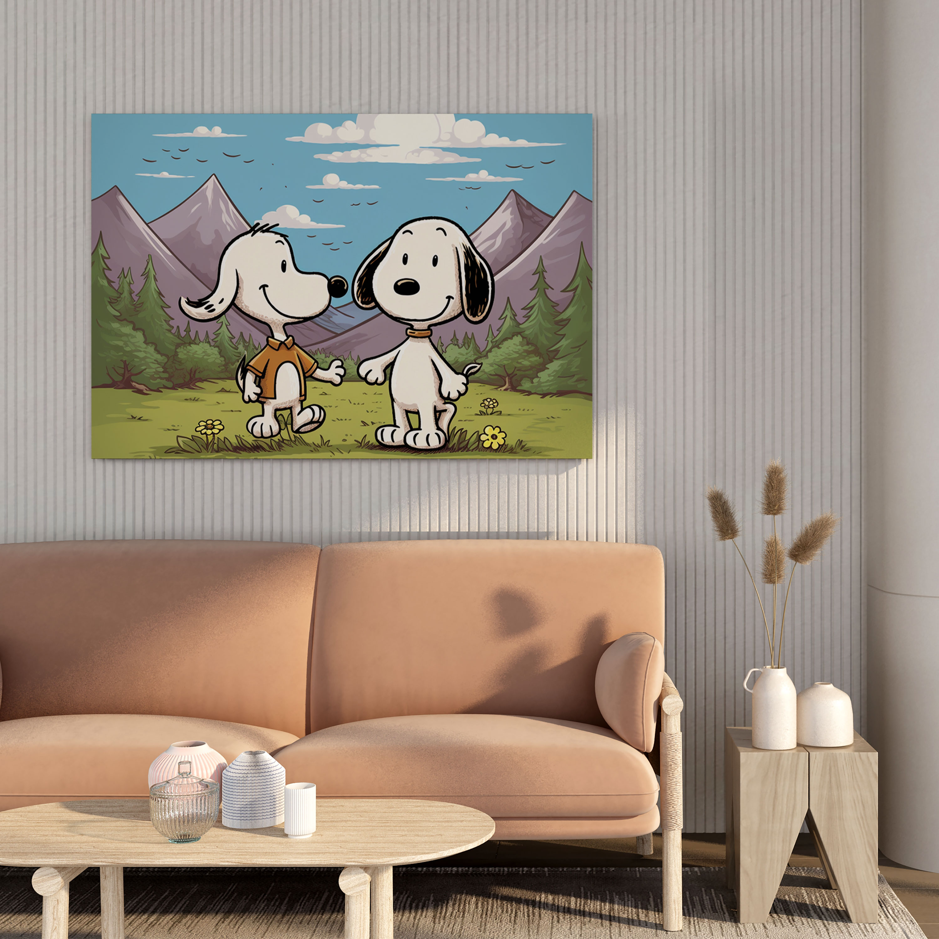Snoopy Duvar Sanatı - Dostluk Kanvas Tablo - Charlie Brown Duvar Dekorasyonu Kanvas Duvar Sanatı