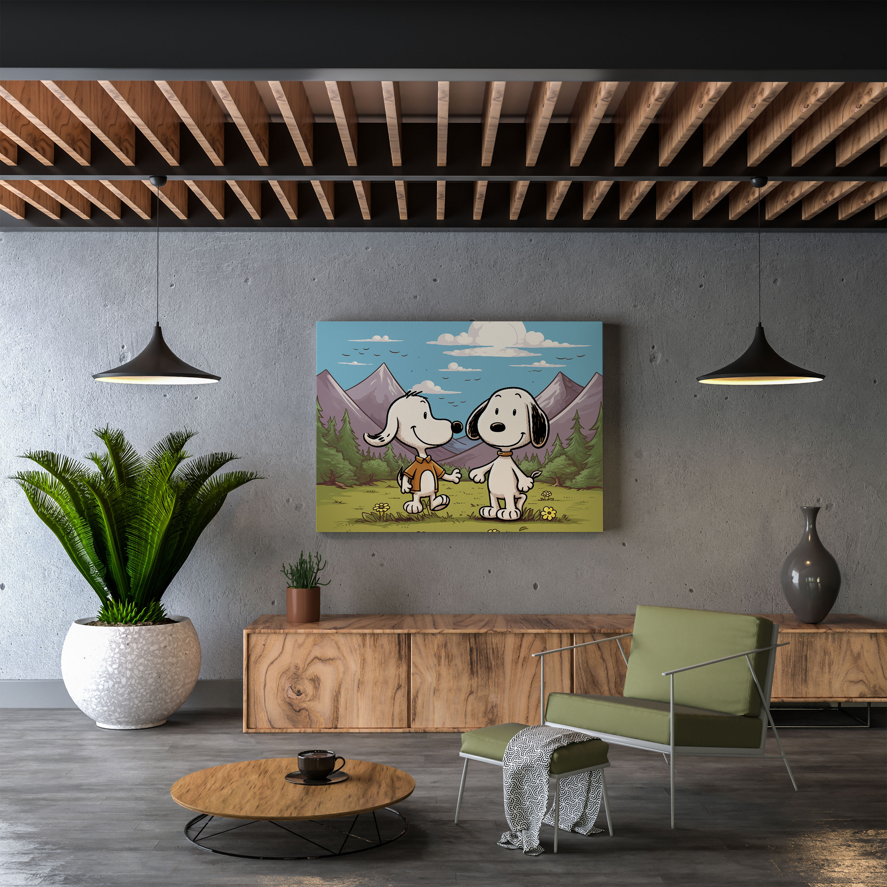 Snoopy Duvar Sanatı - Dostluk Kanvas Tablo - Charlie Brown Duvar Dekorasyonu Kanvas Duvar Sanatı