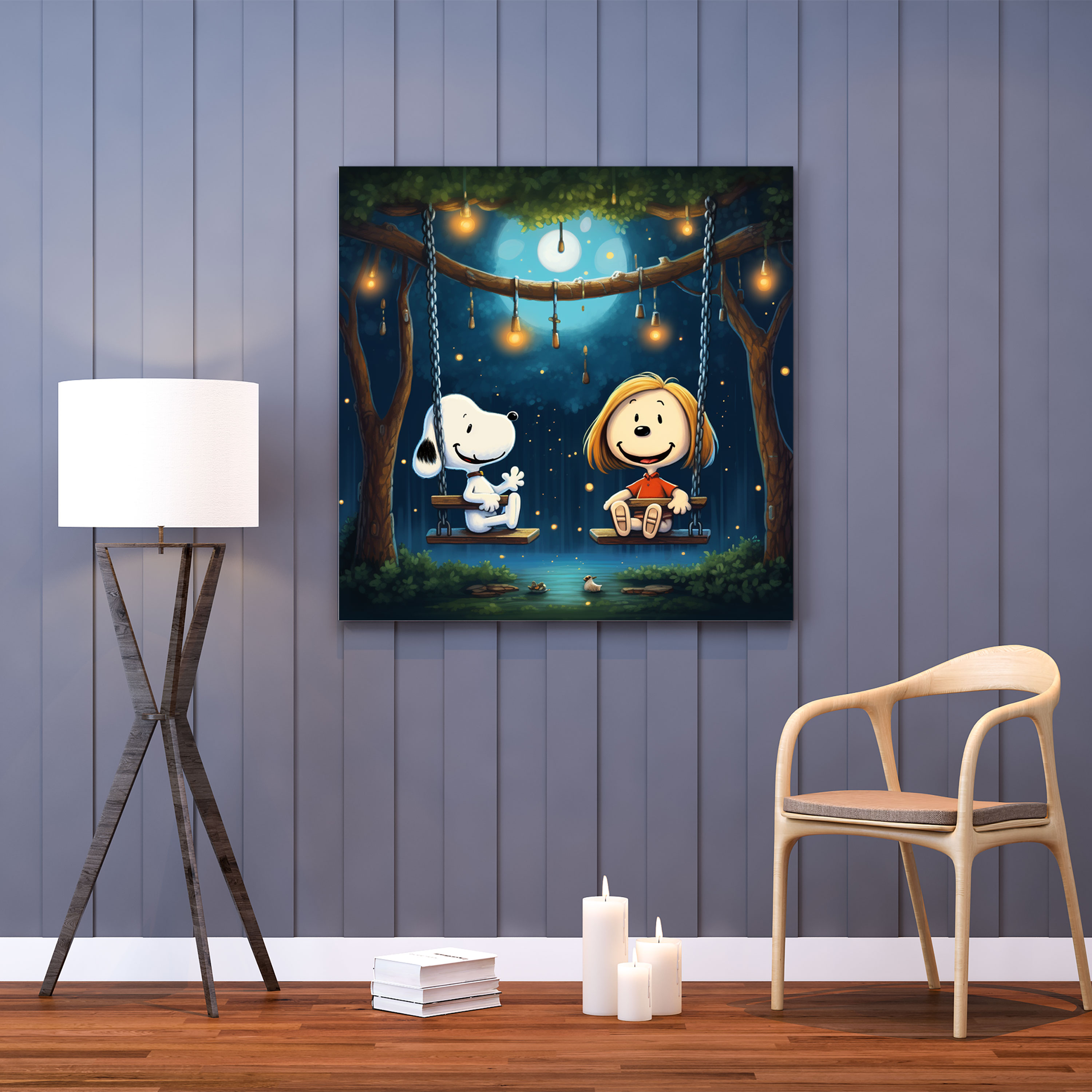 Snoopy Canvas Print - Swing Set Wall Art - Snoopy, Wall Decoration, Canvas Print, Wall Art