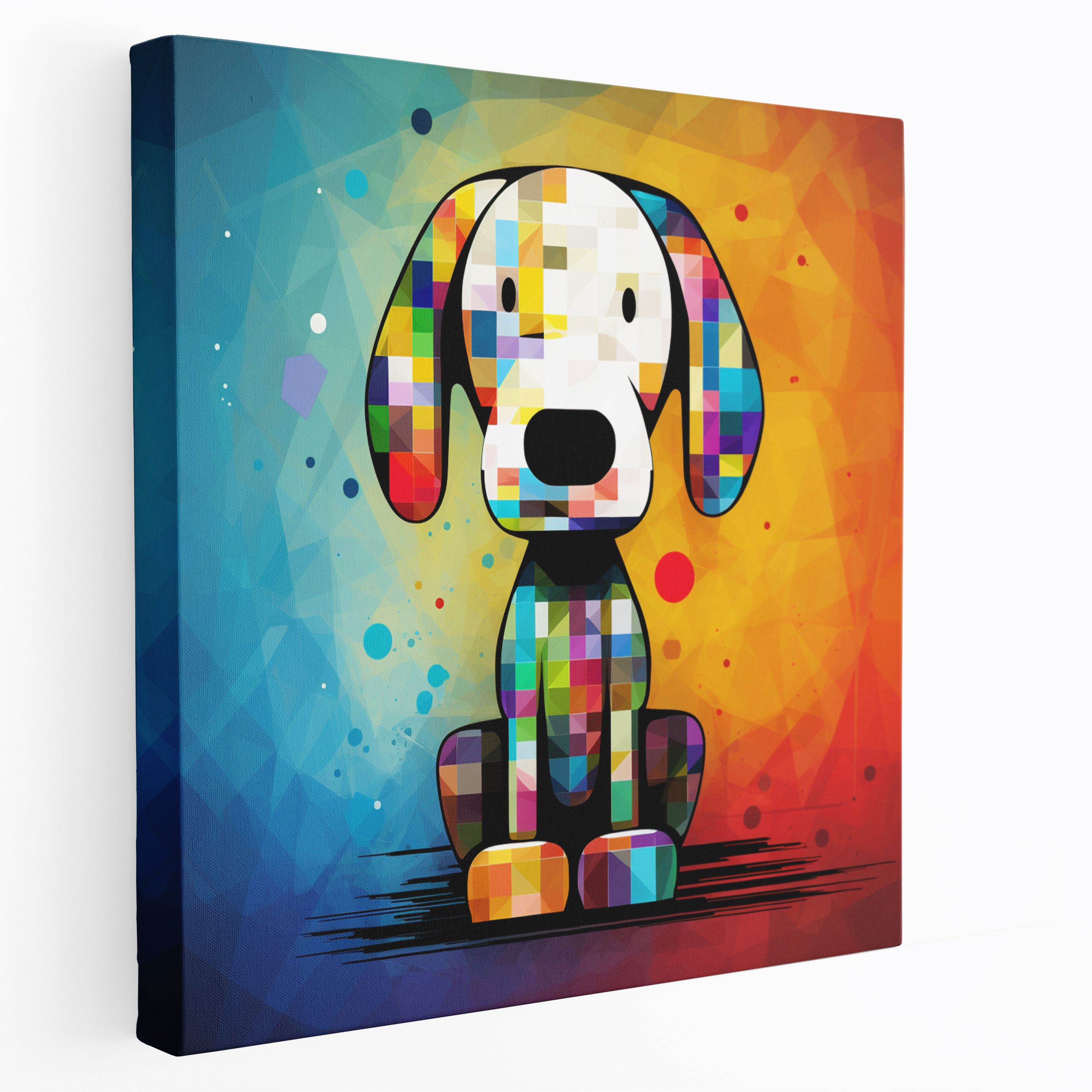 Snoopy Wall Art - Abstract Silhouette Canvas Print - Snoopy, Home Decoration, Canvas, Abstract Snoopy Silhouette
