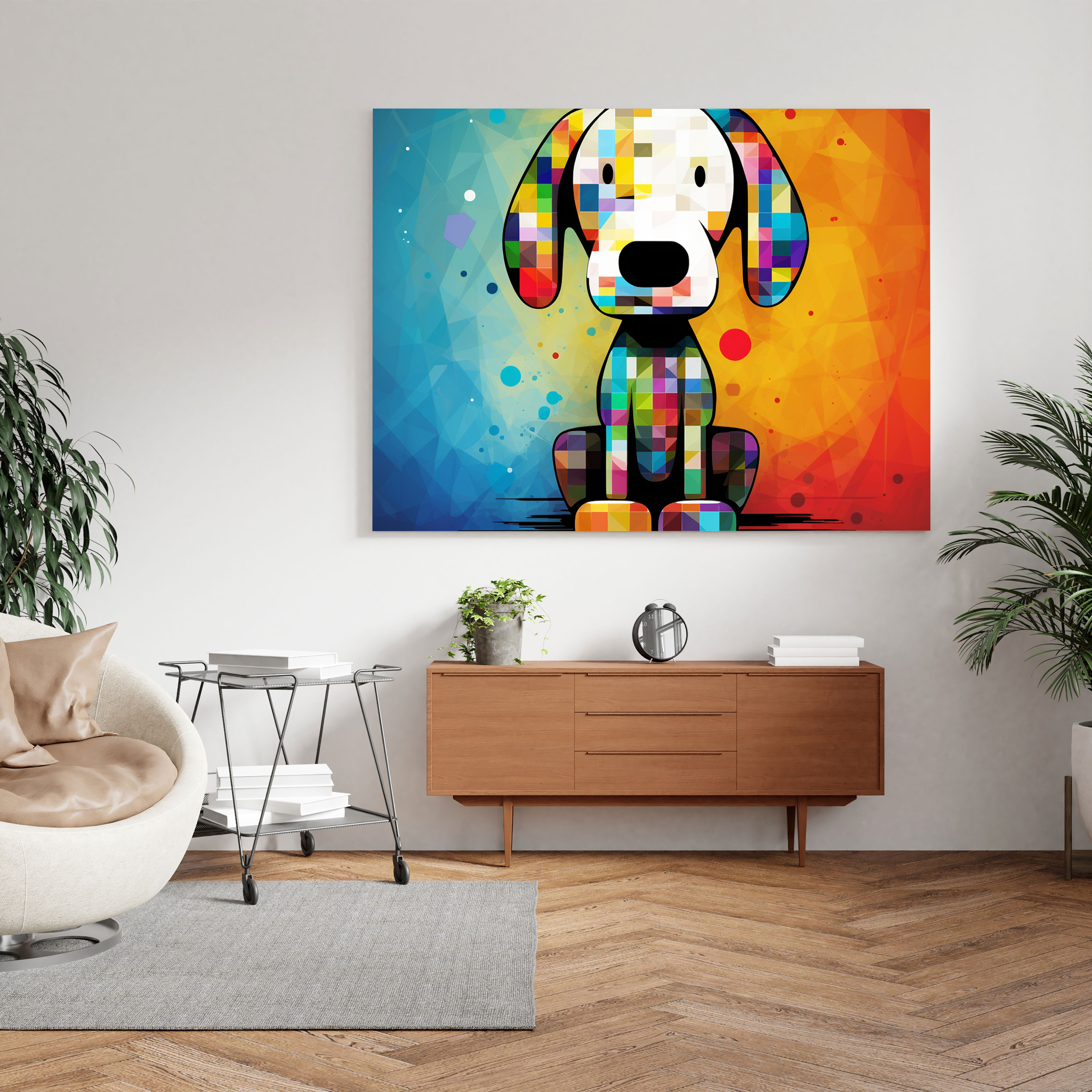 Snoopy Wall Art - Abstract Silhouette Canvas Print - Snoopy, Home Decoration, Canvas, Abstract Snoopy Silhouette