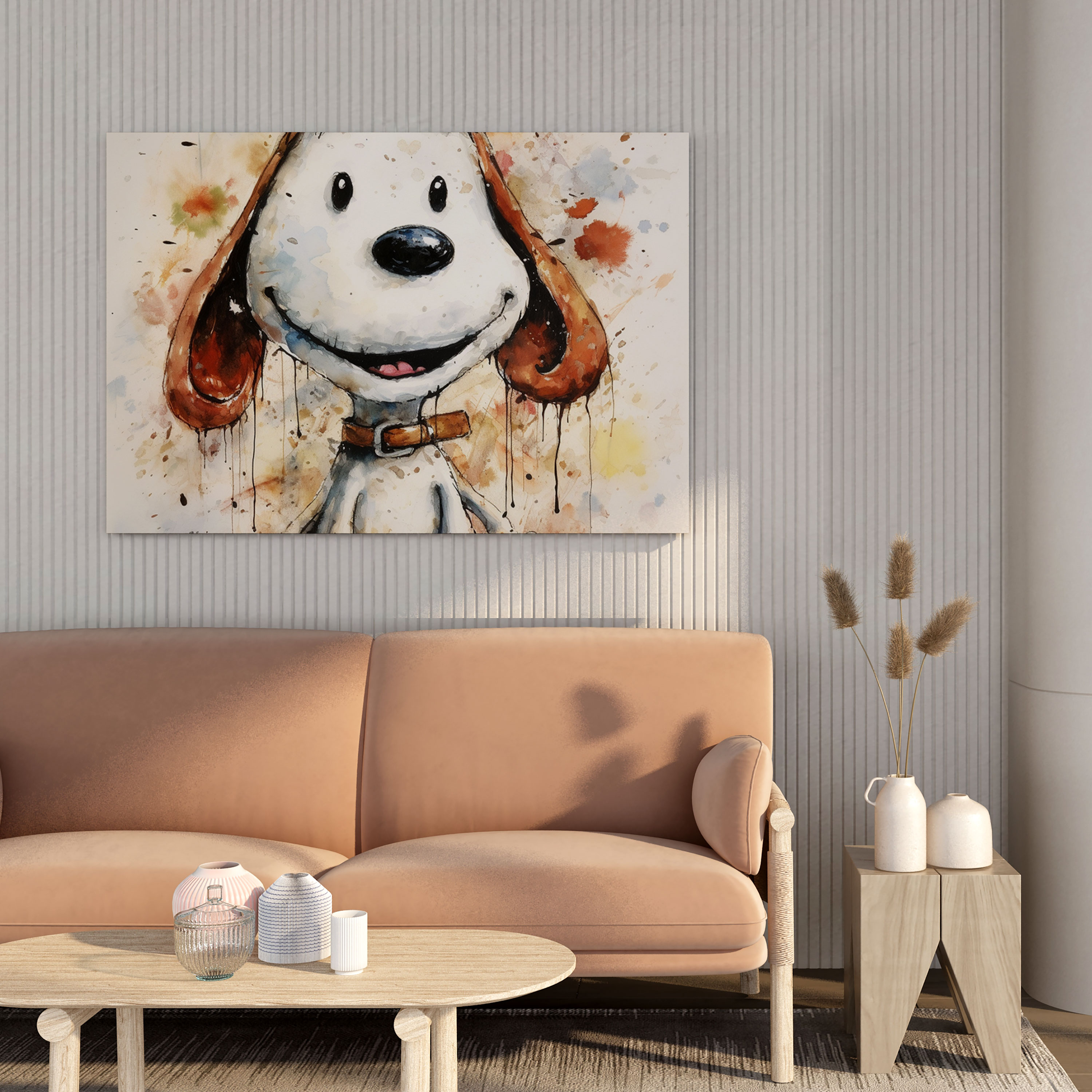 Snoopy Canvas Print - Charming Watercolor Wall Art - Snoopy, Wall Decoration, Canvas Print, Watercolor Portrait