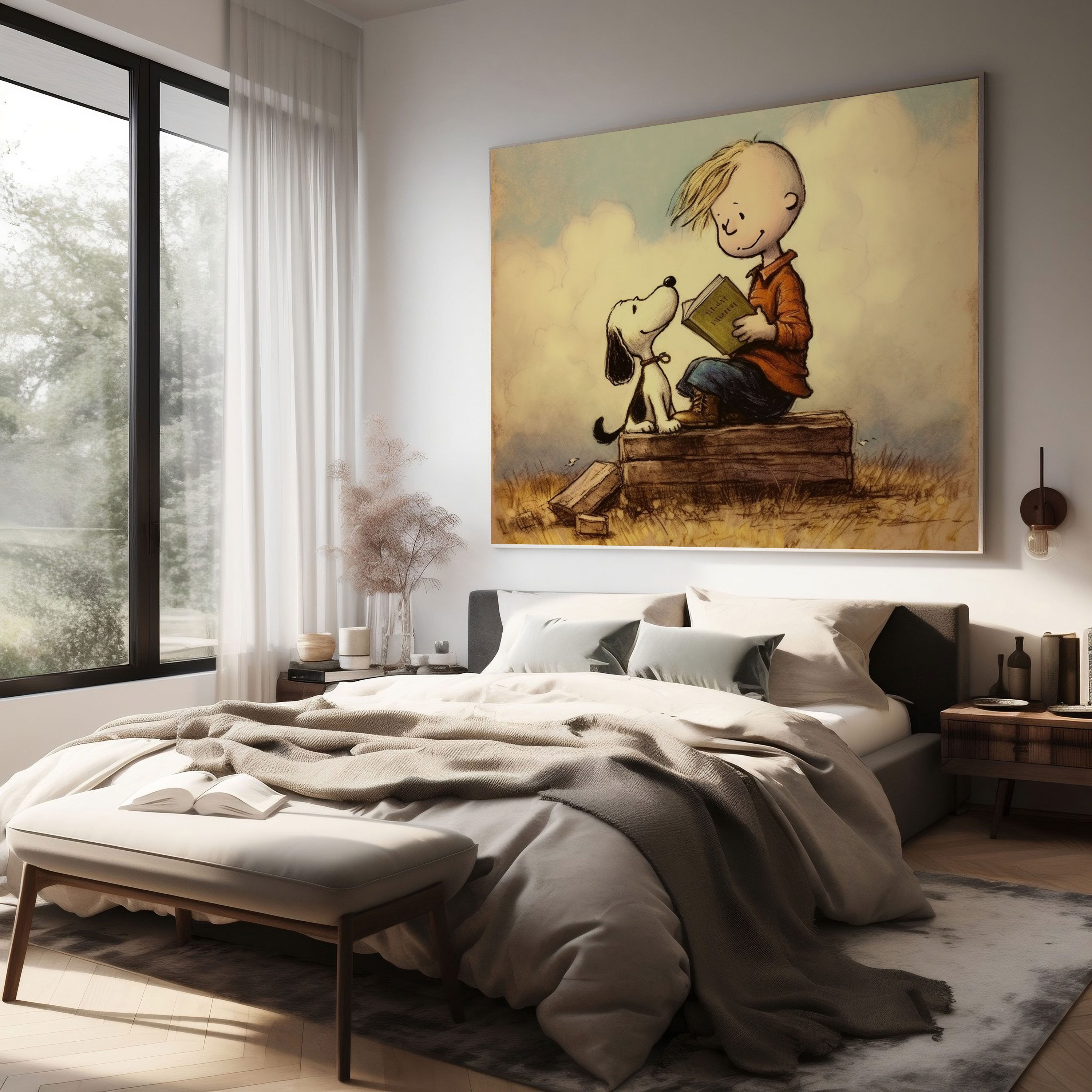 Snoopy Wall Art - Vintage Book Cover Canvas Print - Snoopy, Snoopy, Canvas Wall Art, Wall Art
