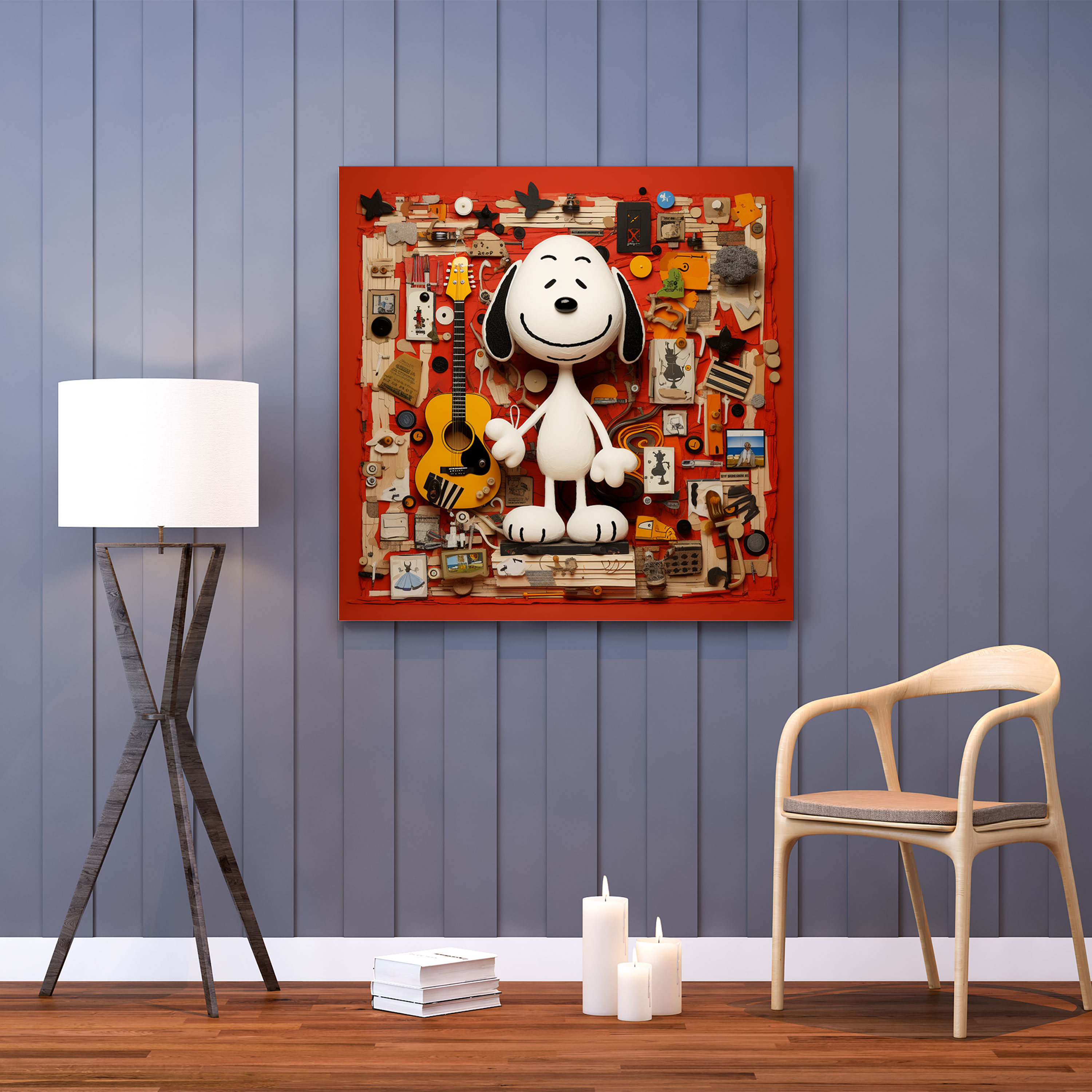 Snoopy Kanvas Tablo - Eğlenceli Kolaj Duvar Sanatı - Snoopy Kanvas Duvar Sanatı Eğlenceli Snoopy Kolaj İkonik Pozlar ve İfadeler