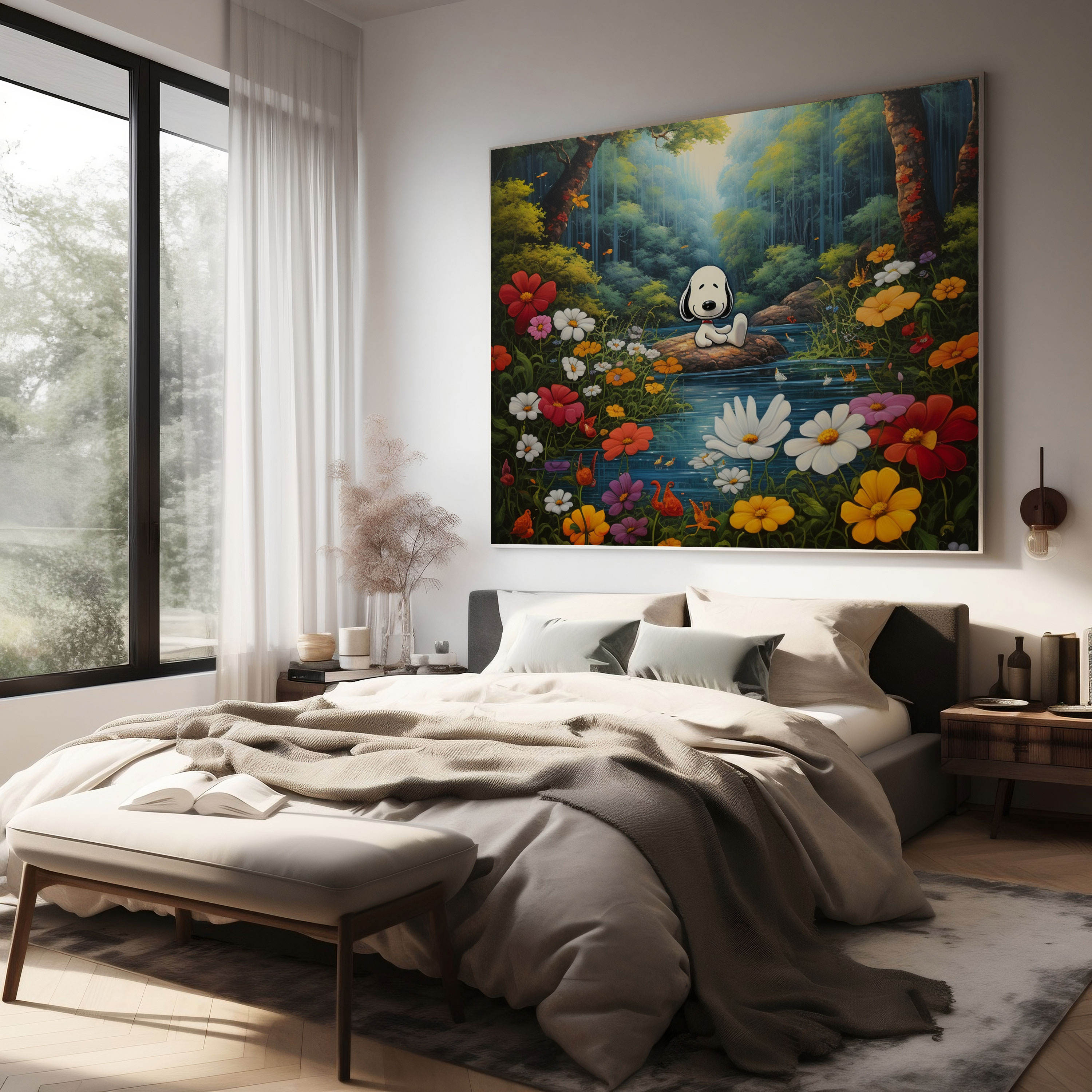 Snoopy Wall Art - Peaceful Nature Canvas Print - Snoopy, Home Decoration, Canvas Print, Snoopy