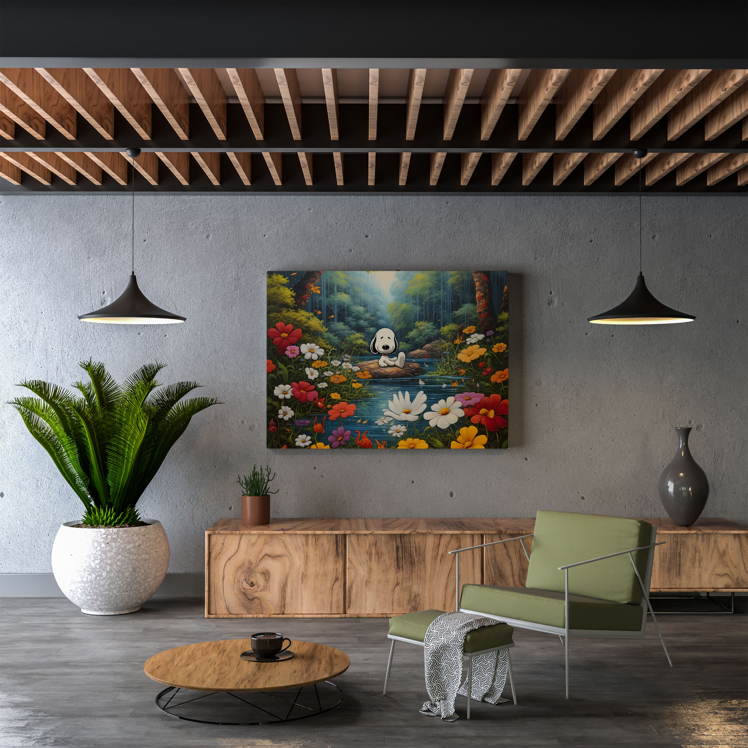Snoopy Wall Art - Peaceful Nature Canvas Print - Snoopy, Home Decoration, Canvas Print, Snoopy