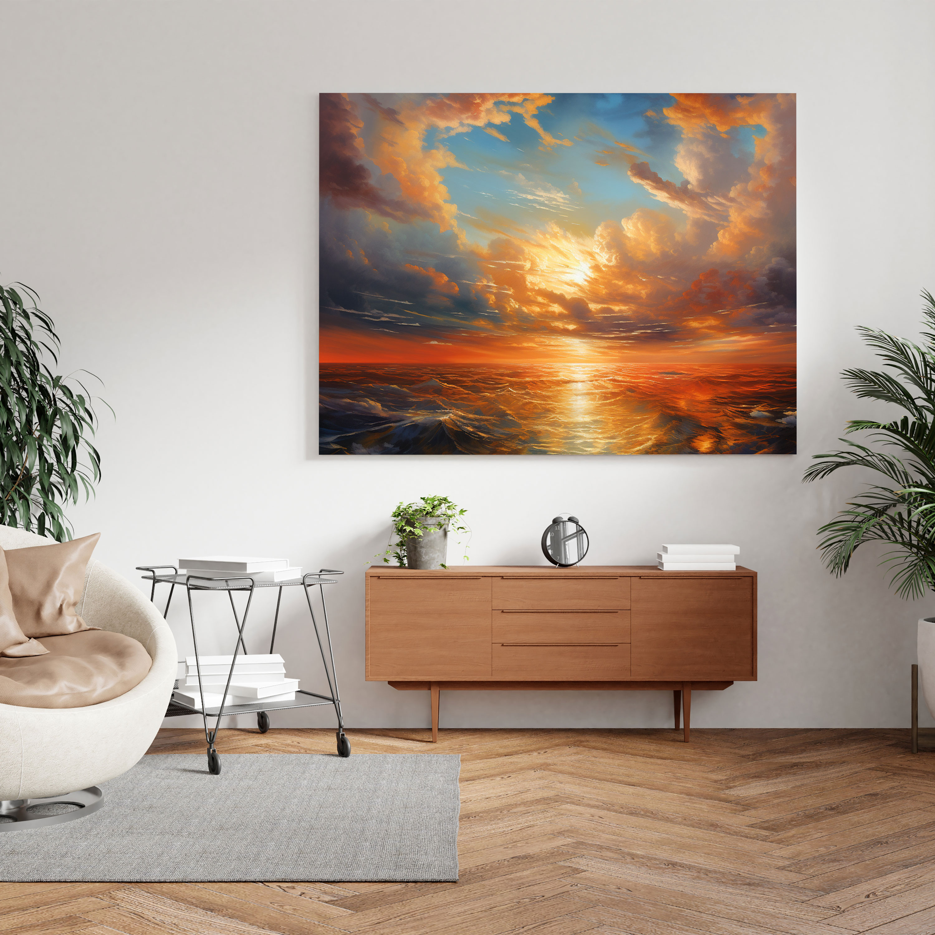 Stormy Sunrise Wall Decoration - Sunrise, Home Decoration, Storm Clouds, Wall Decoration