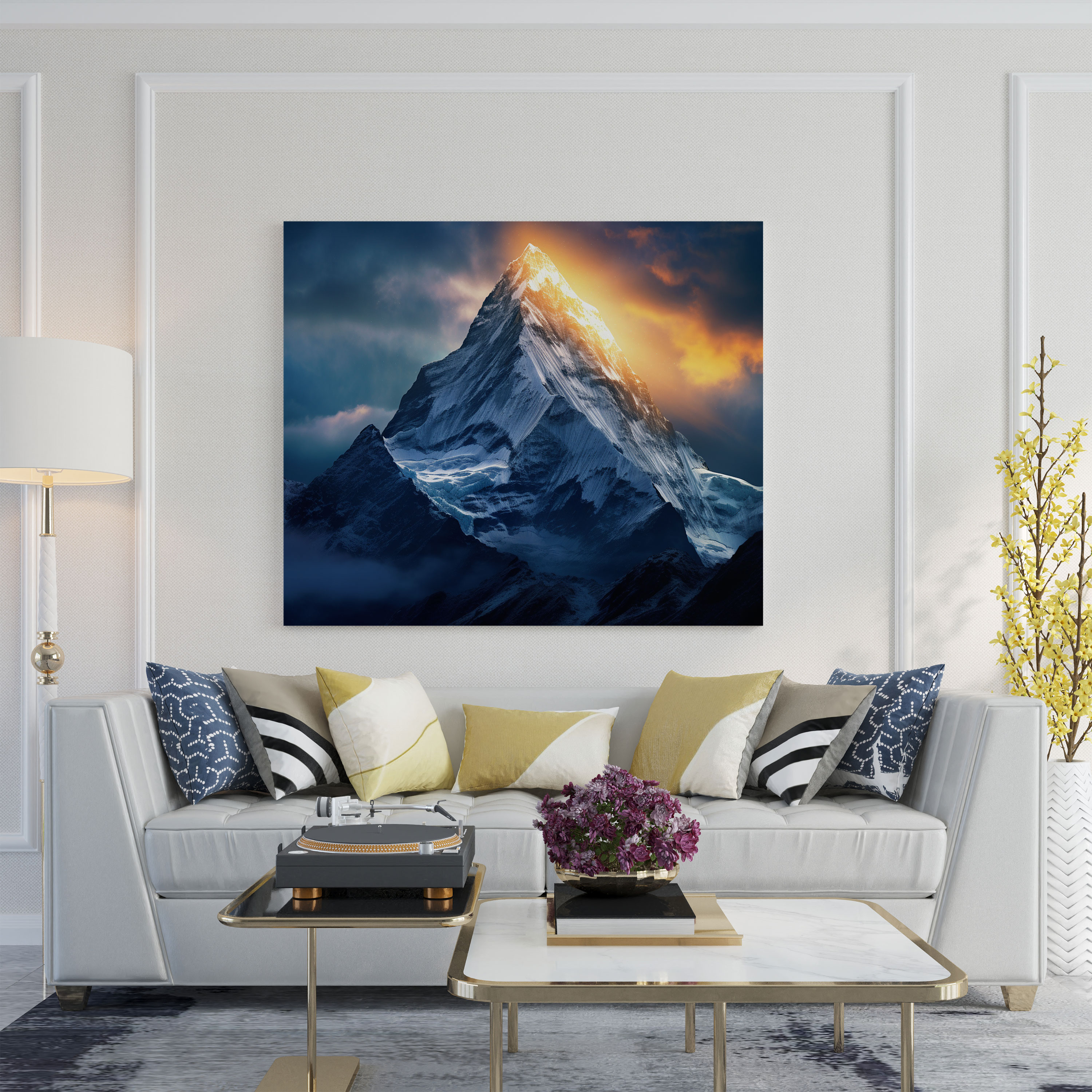 Sunrise Wall Art - Mountain Peak Canvas Print - Sunrise, Wall Decoration, Home Decoration, Vibrant Colors