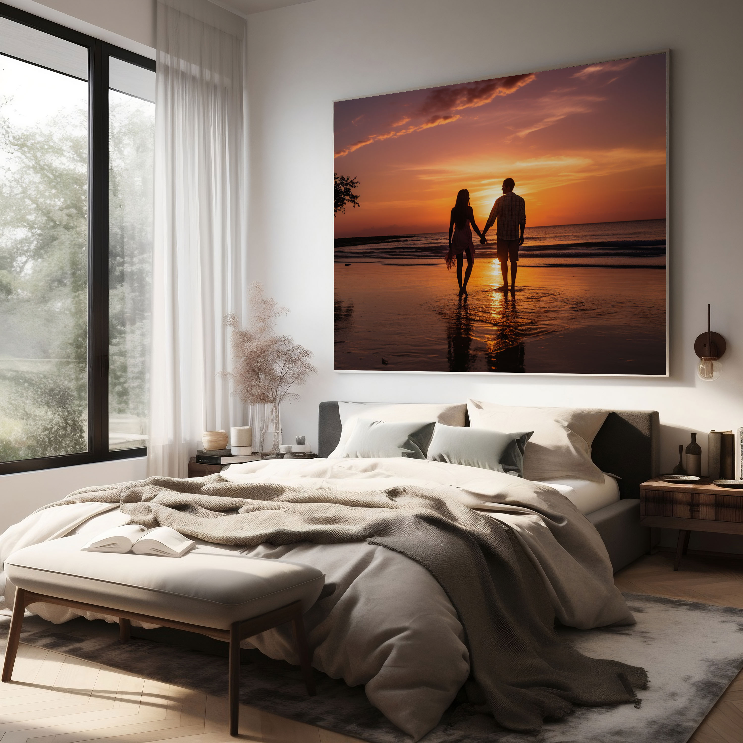 Sunrise Canvas Print - Romantic Beach Sunrise Wall Art - Sunrise, Canvas Print, Intimacy, Beach