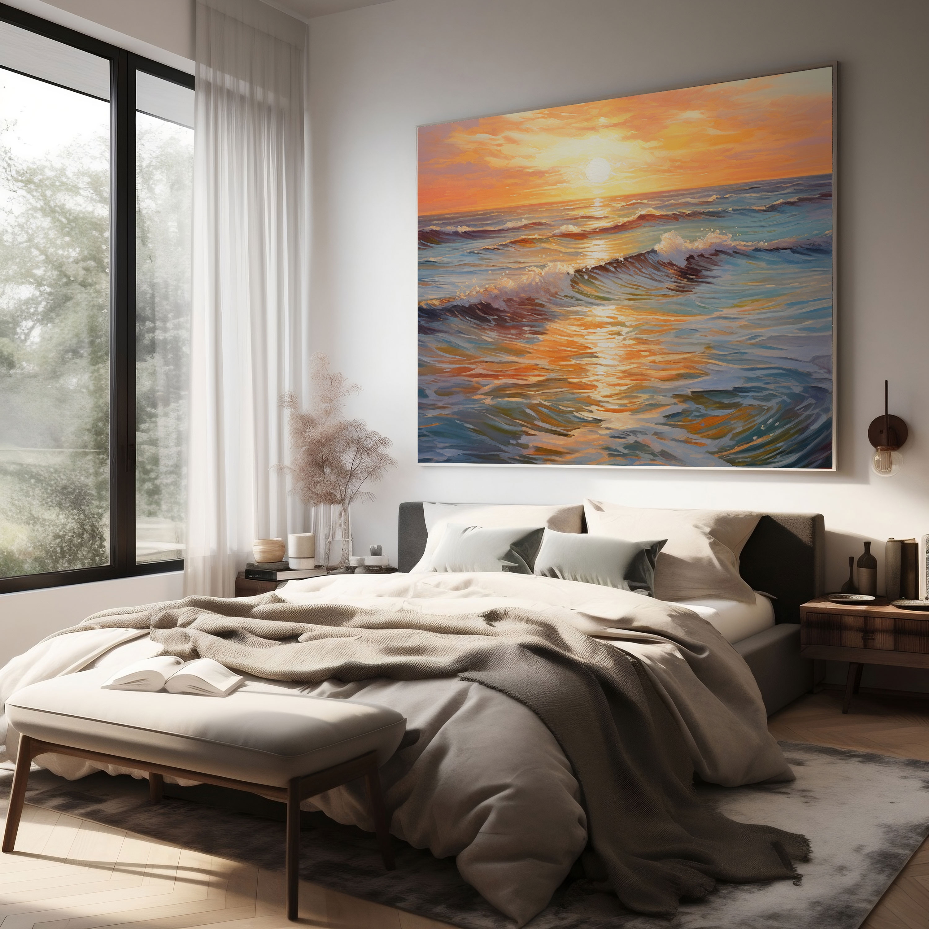 Sunrise Canvas Print - Impressionist Seascape Wall Art - Sunrise, Wall Art, Home Decoration, Wall Decoration