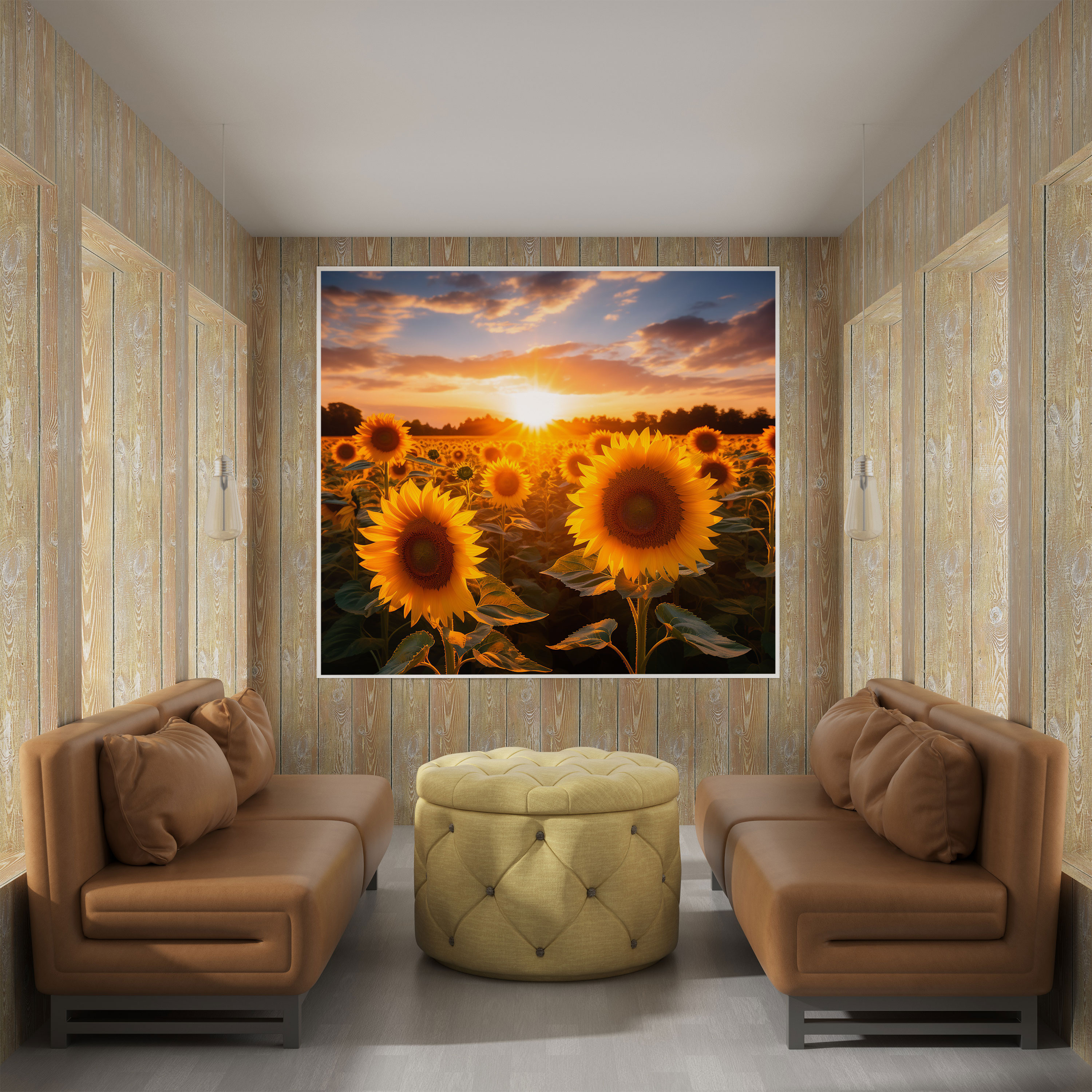 Sunrise Wall Art - Sunflower Field Canvas Print - Sunrise, Canvas Print, Positivity, Sunflowers