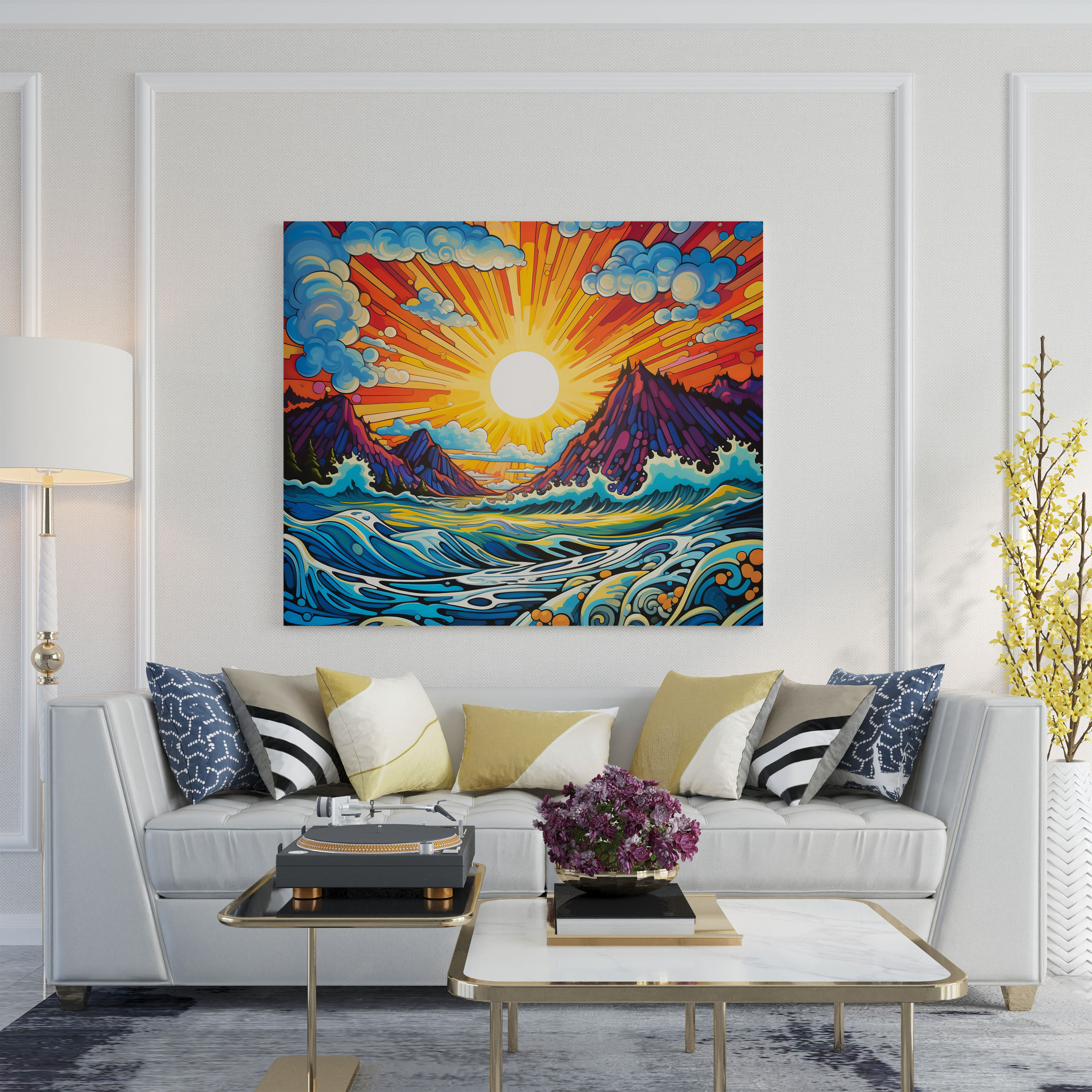 Sunrise Wall Decoration - Bold Pop Art Style - Sunrise, Wall Decoration, Home Decoration, Pop Art Style