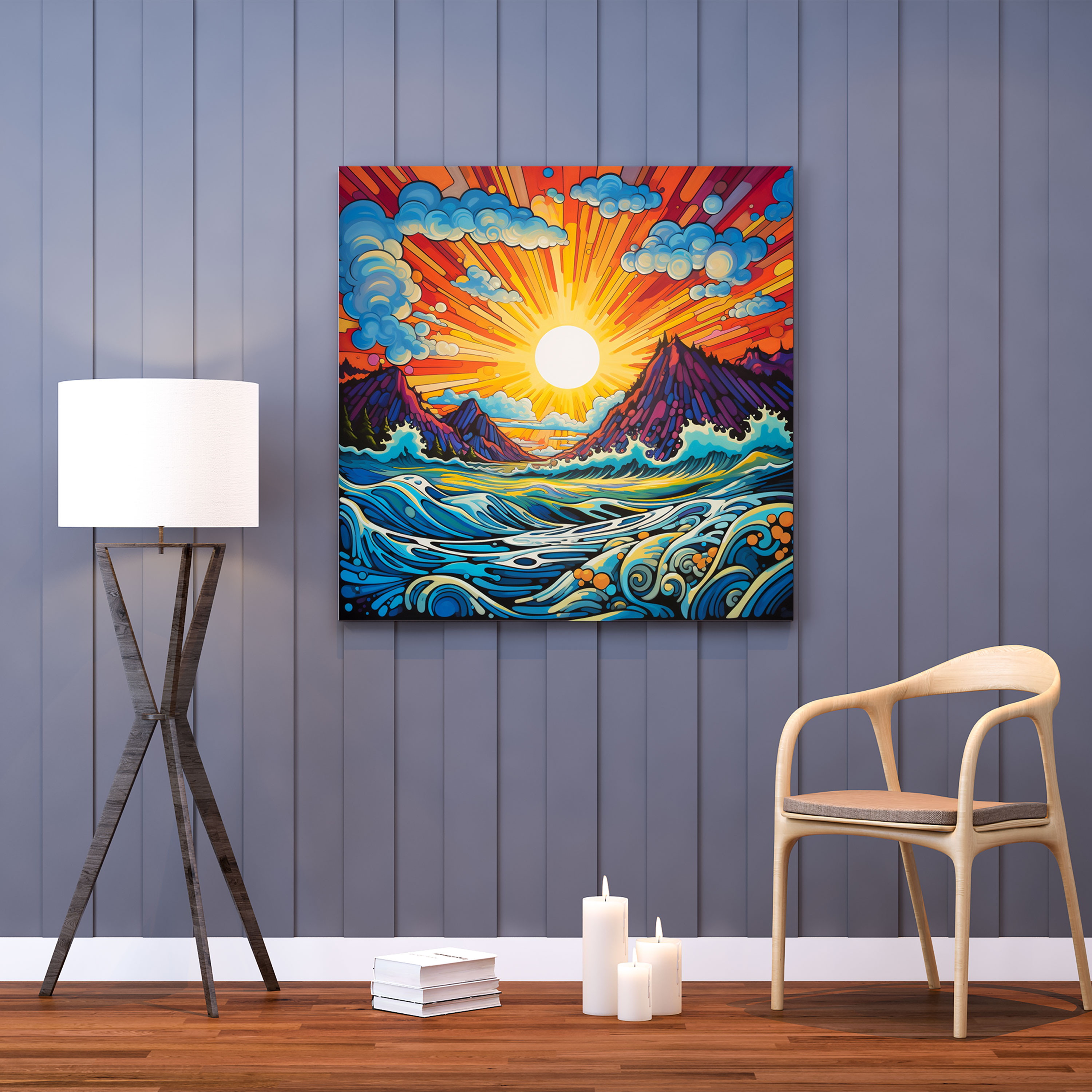Sunrise Wall Decoration - Bold Pop Art Style - Sunrise, Wall Decoration, Home Decoration, Pop Art Style
