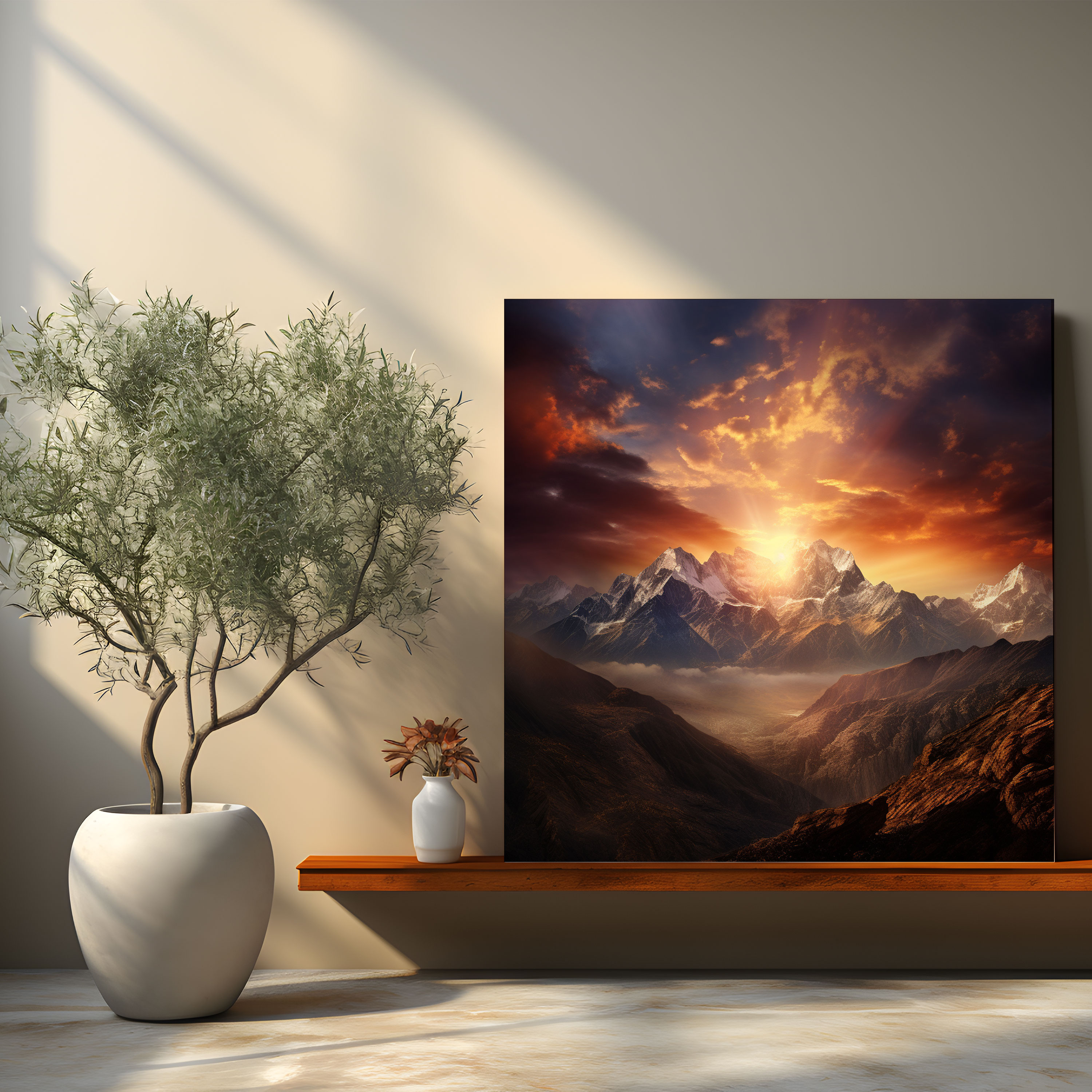 Sunrise Mountain Canvas Print - Sunrise, Canvas Print, Wall Decoration, Canvas