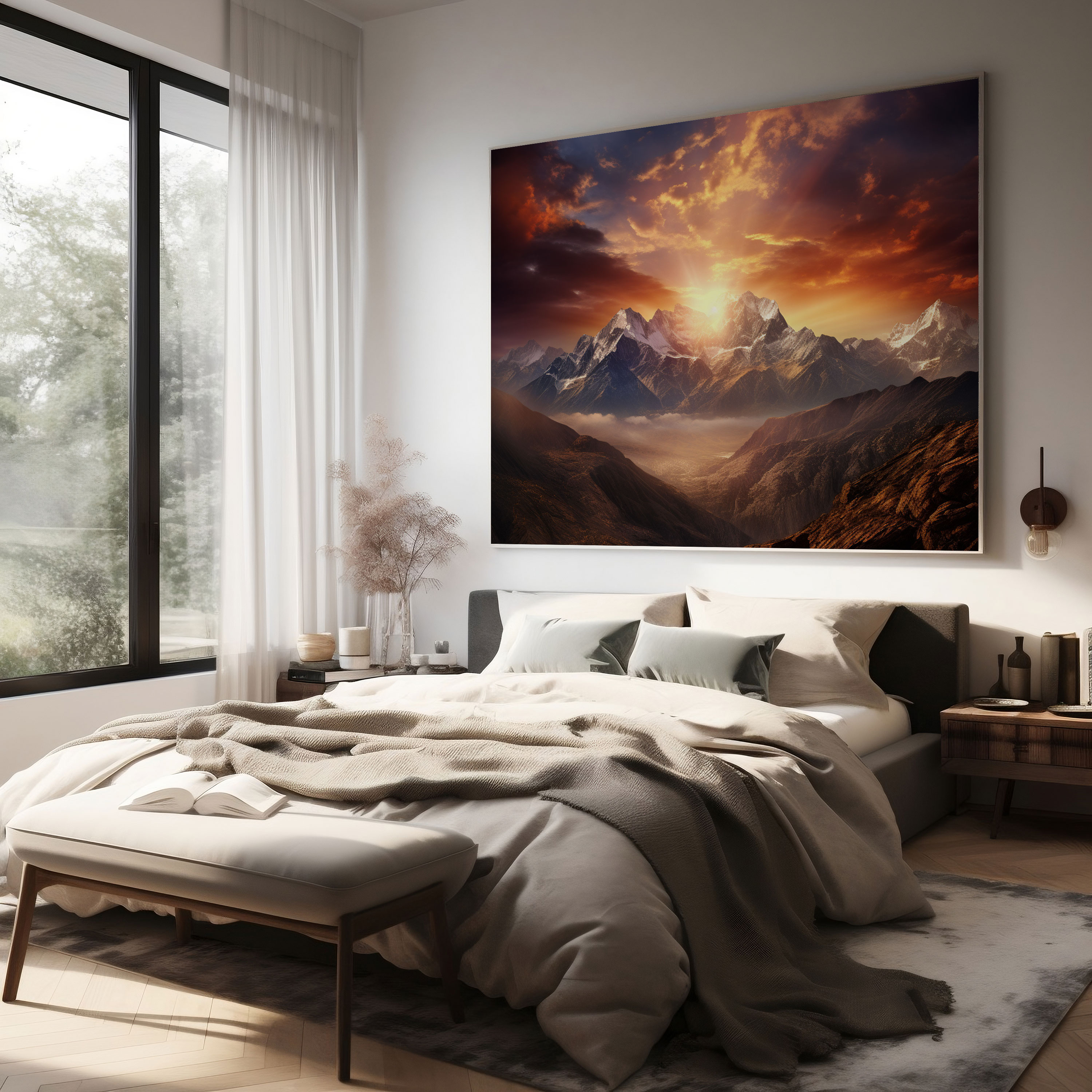 Sunrise Mountain Canvas Print - Sunrise, Canvas Print, Wall Decoration, Canvas