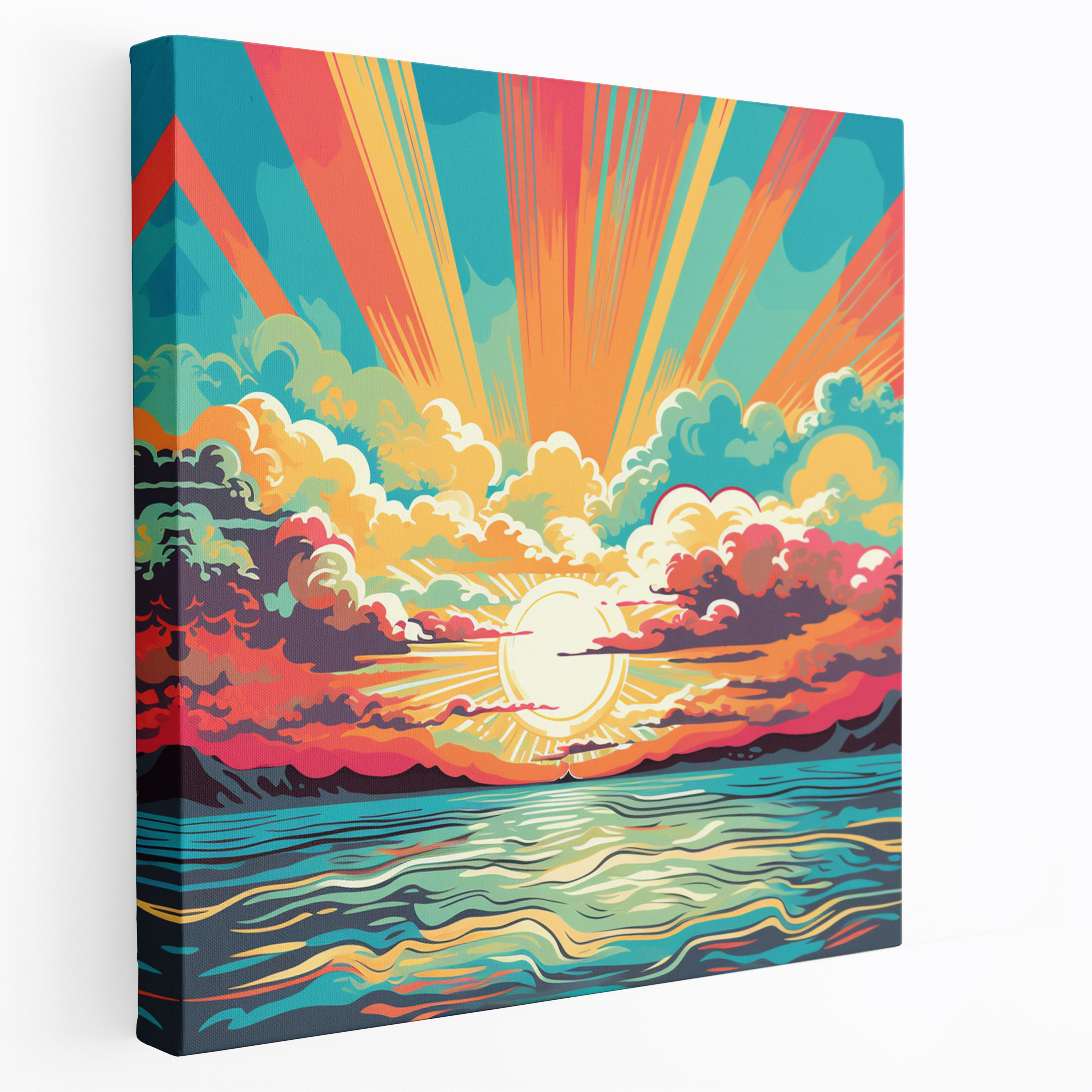 Sunrise Pop Art Canvas Print - Sunrise, Retro, Home Decoration, Playful Colors