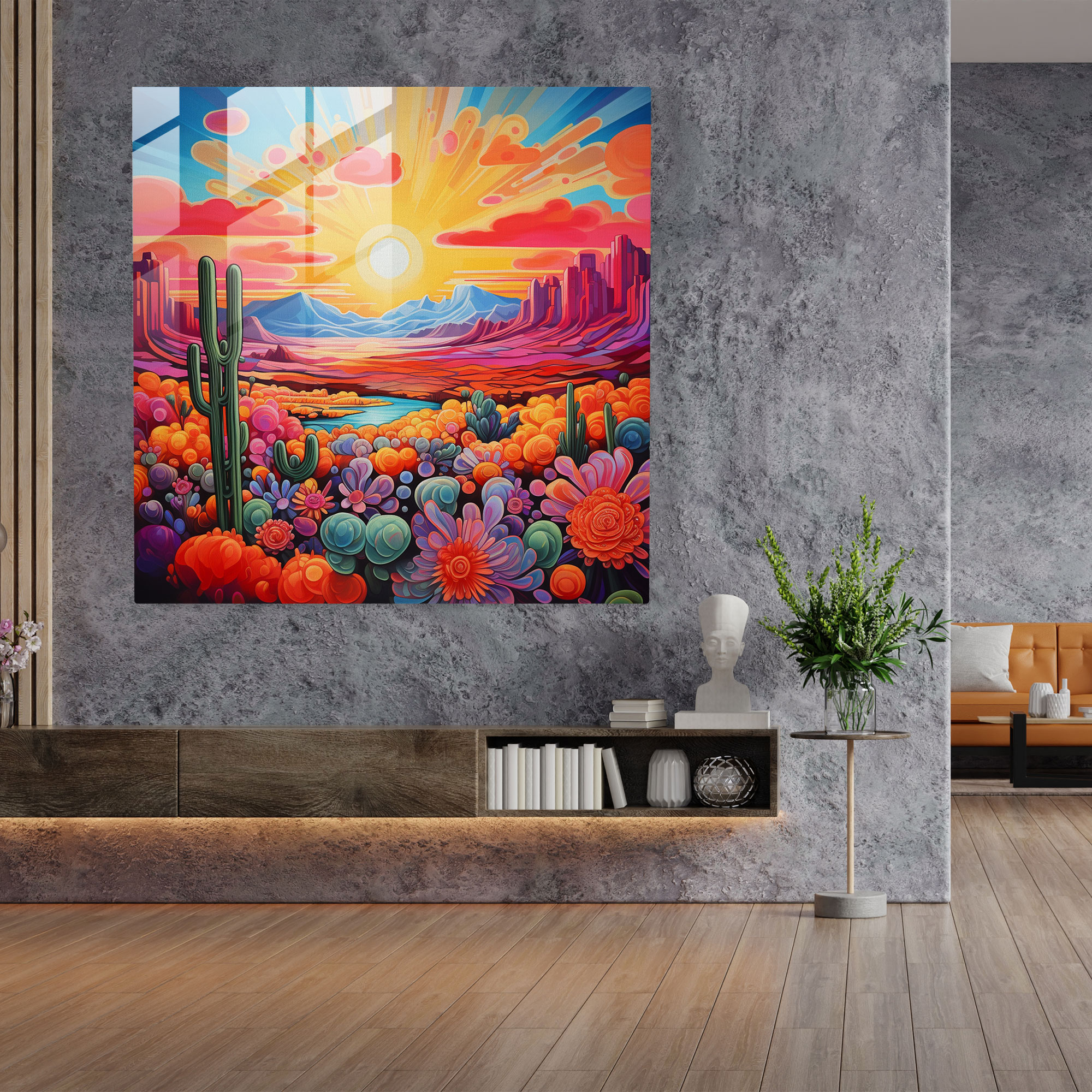 Southwest Desert Glass Print - Southwest, Glass Art, Wall Decoration, Home Decoration