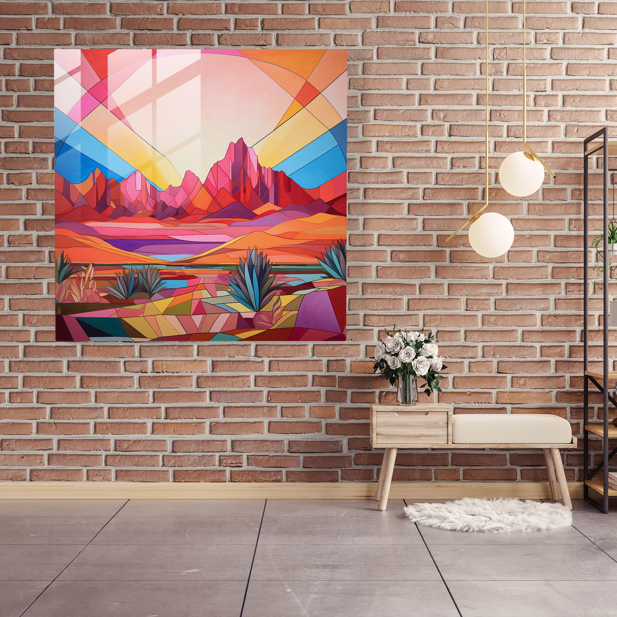 Southwest Geometry Glass Print - Southwest, Wall Decoration, Home Decoration, Glass Print