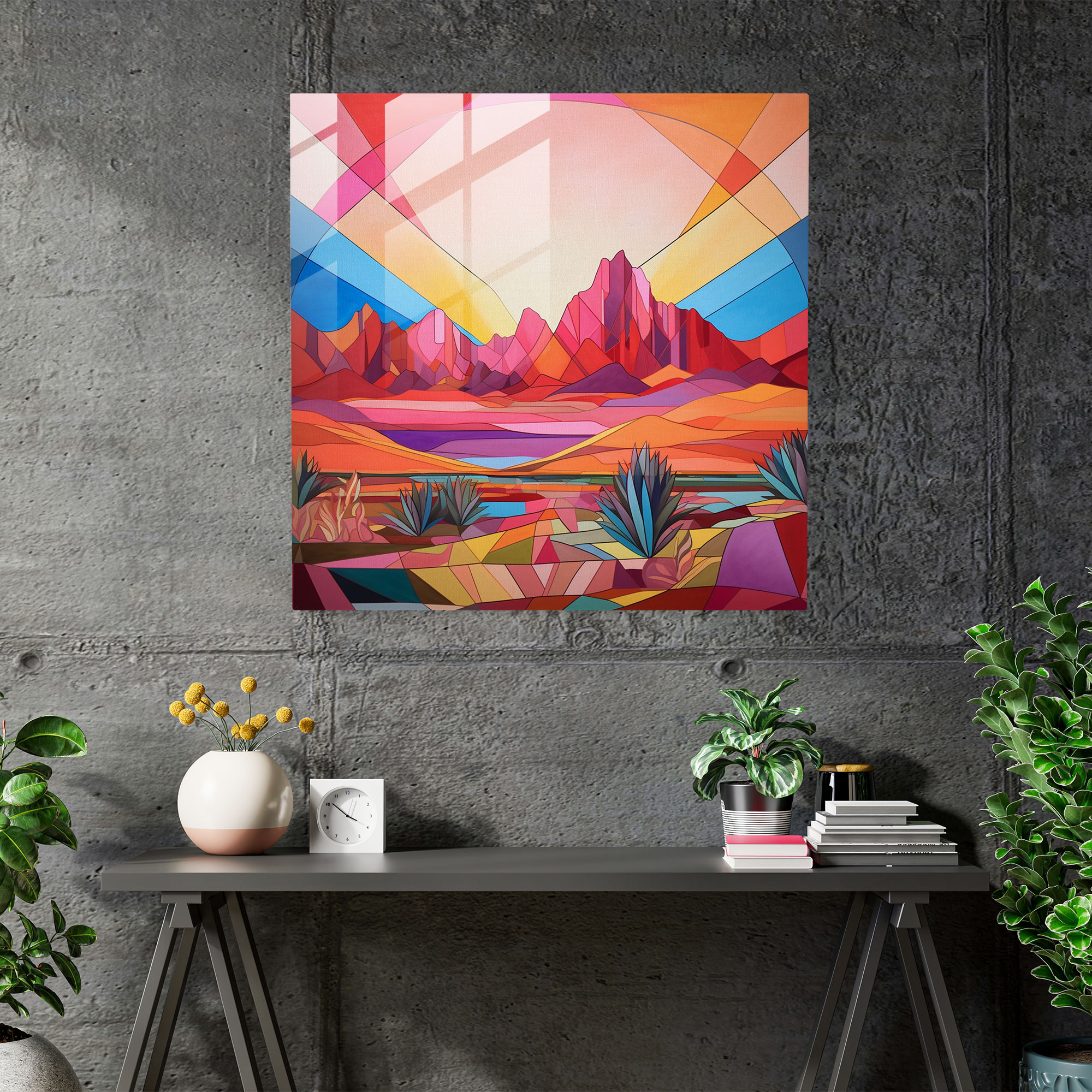 Southwest Geometry Glass Print - Southwest, Wall Decoration, Home Decoration, Glass Print