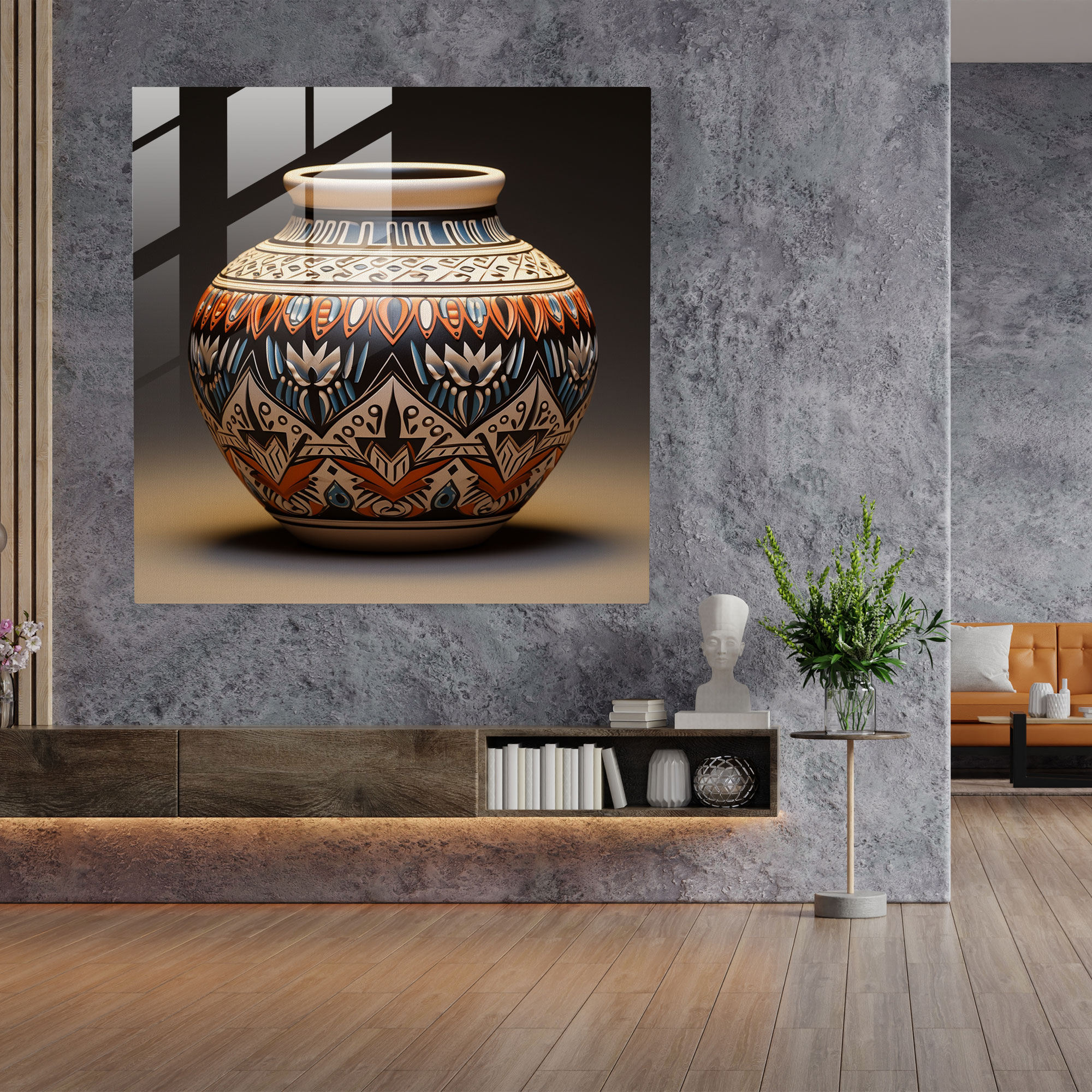 Southwest Heritage Glass Print - Southwest, Southwest Culture, Intricate Patterns, Glass Art
