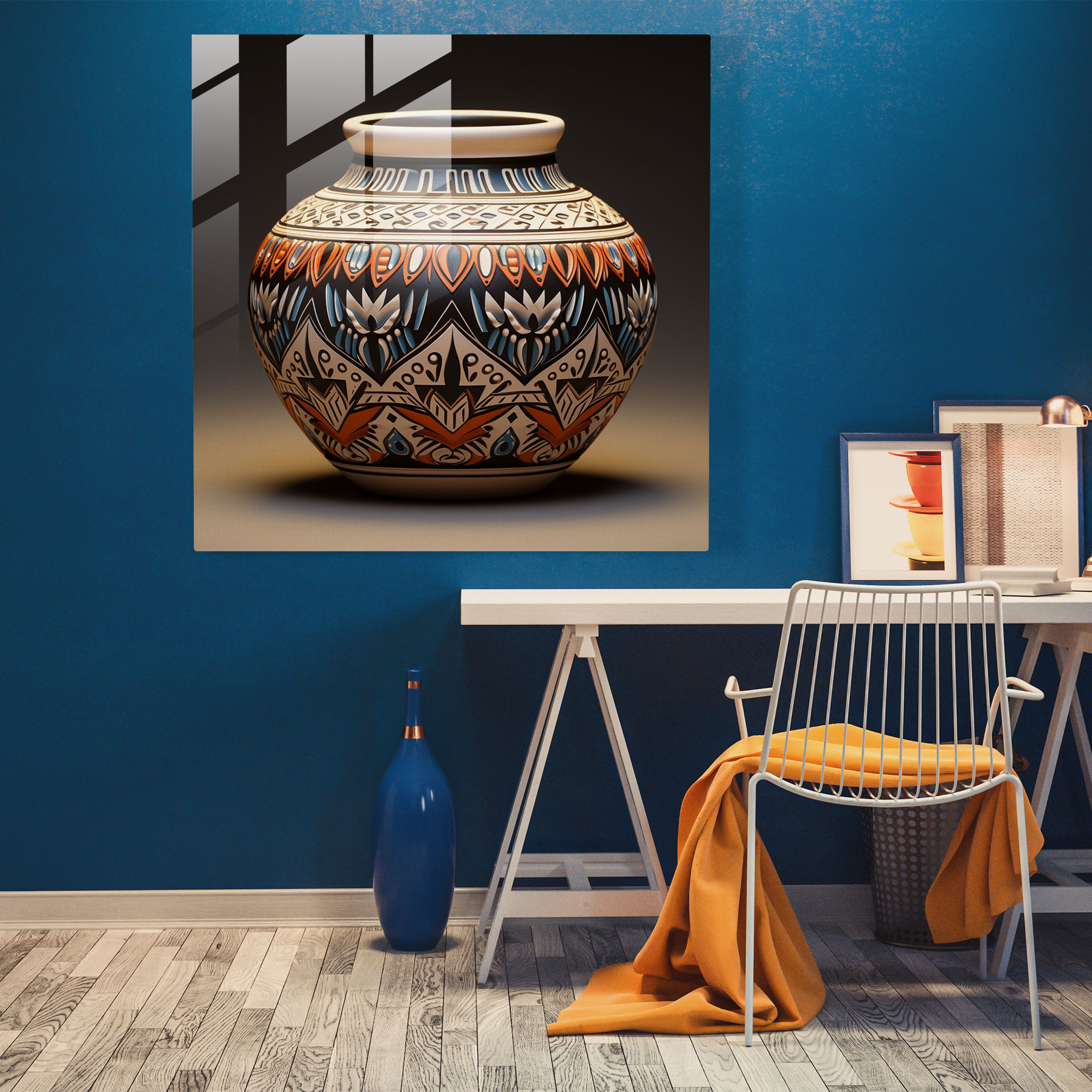 Southwest Heritage Glass Print - Southwest, Southwest Culture, Intricate Patterns, Glass Art