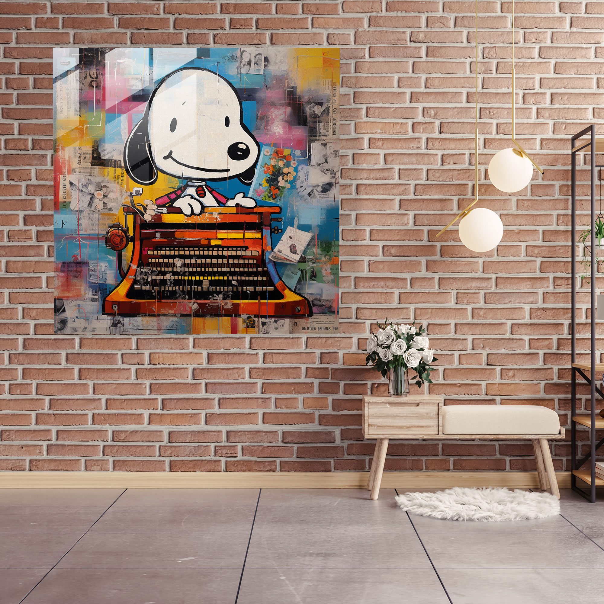 Snoopy Comic Glass Wall Art - Snoopy, Glass Print, Glass Art, Snoopy