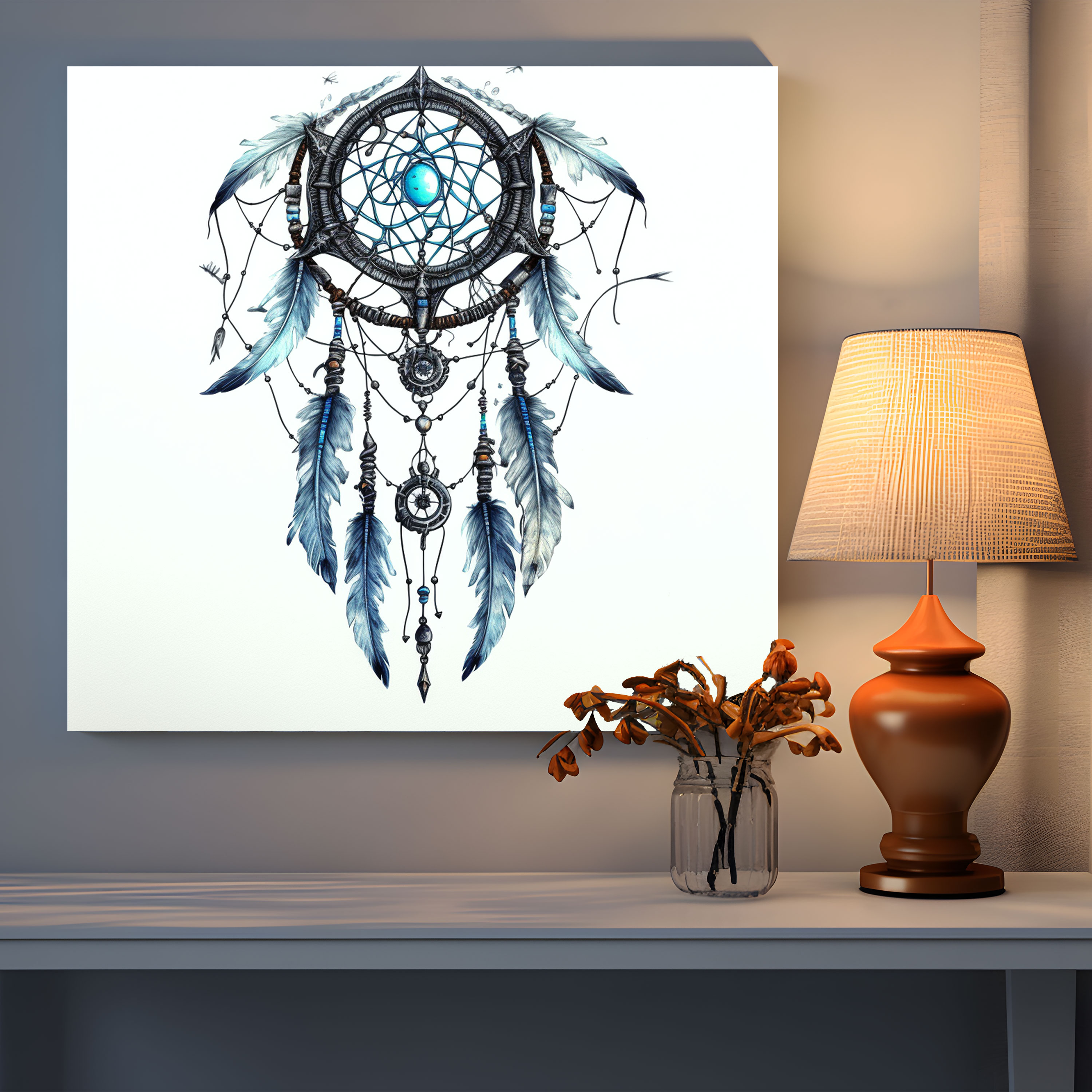 Southwest Wall Art - Hand-Drawn Dreamcatcher - Southwest, Wall Decoration, Home Decoration, Southwest