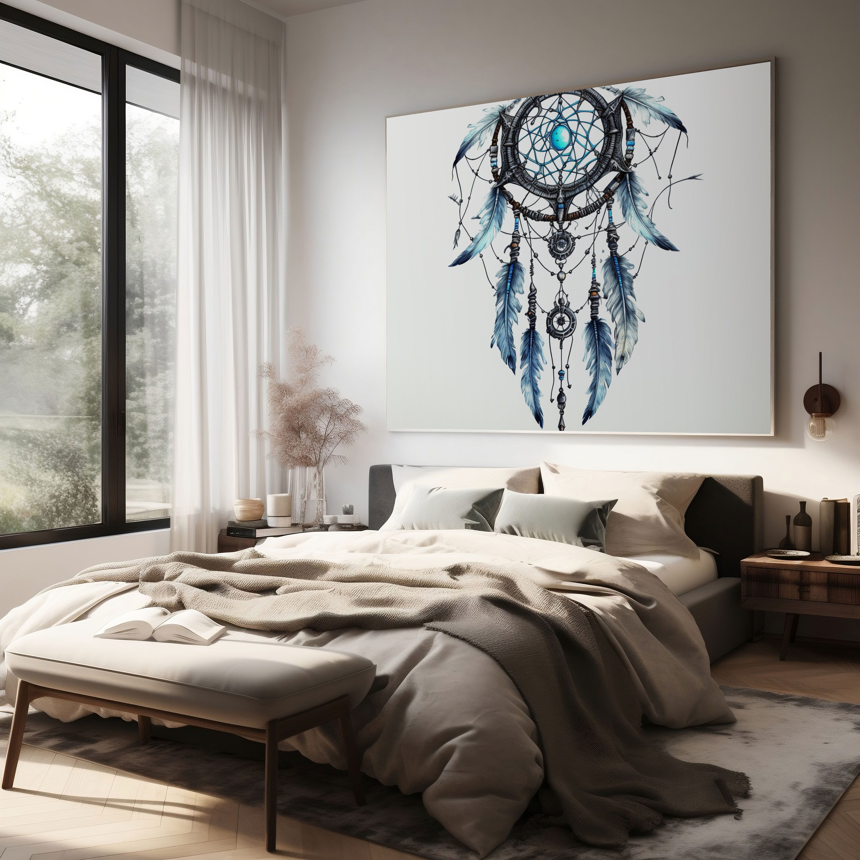 Southwest Wall Art - Hand-Drawn Dreamcatcher - Southwest, Wall Decoration, Home Decoration, Southwest