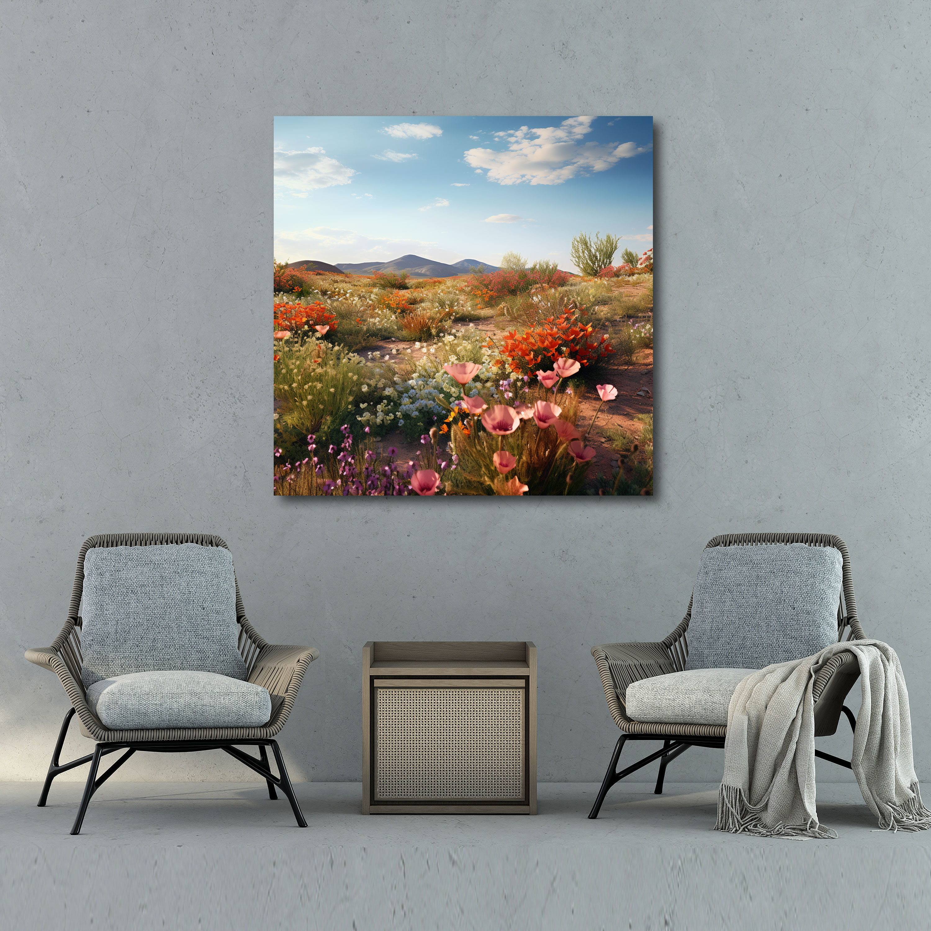 Southwest Canvas Print - Blooming Wildflowers - Southwest, Southwest, Wall Art, Field