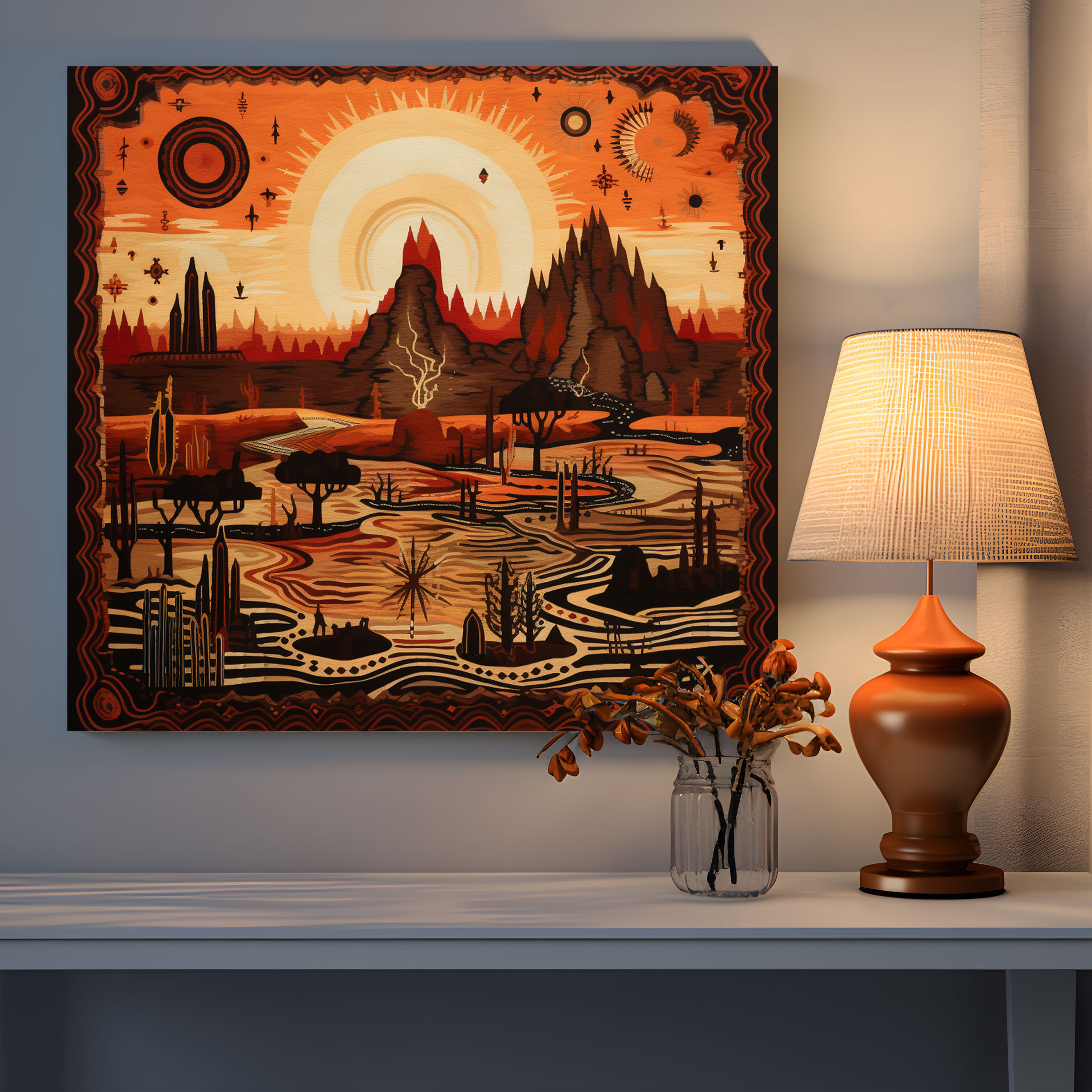 Southwest Tapestry Wall Art - Southwest, Canvas Print, Desert Landscape, Canvas Wall Art